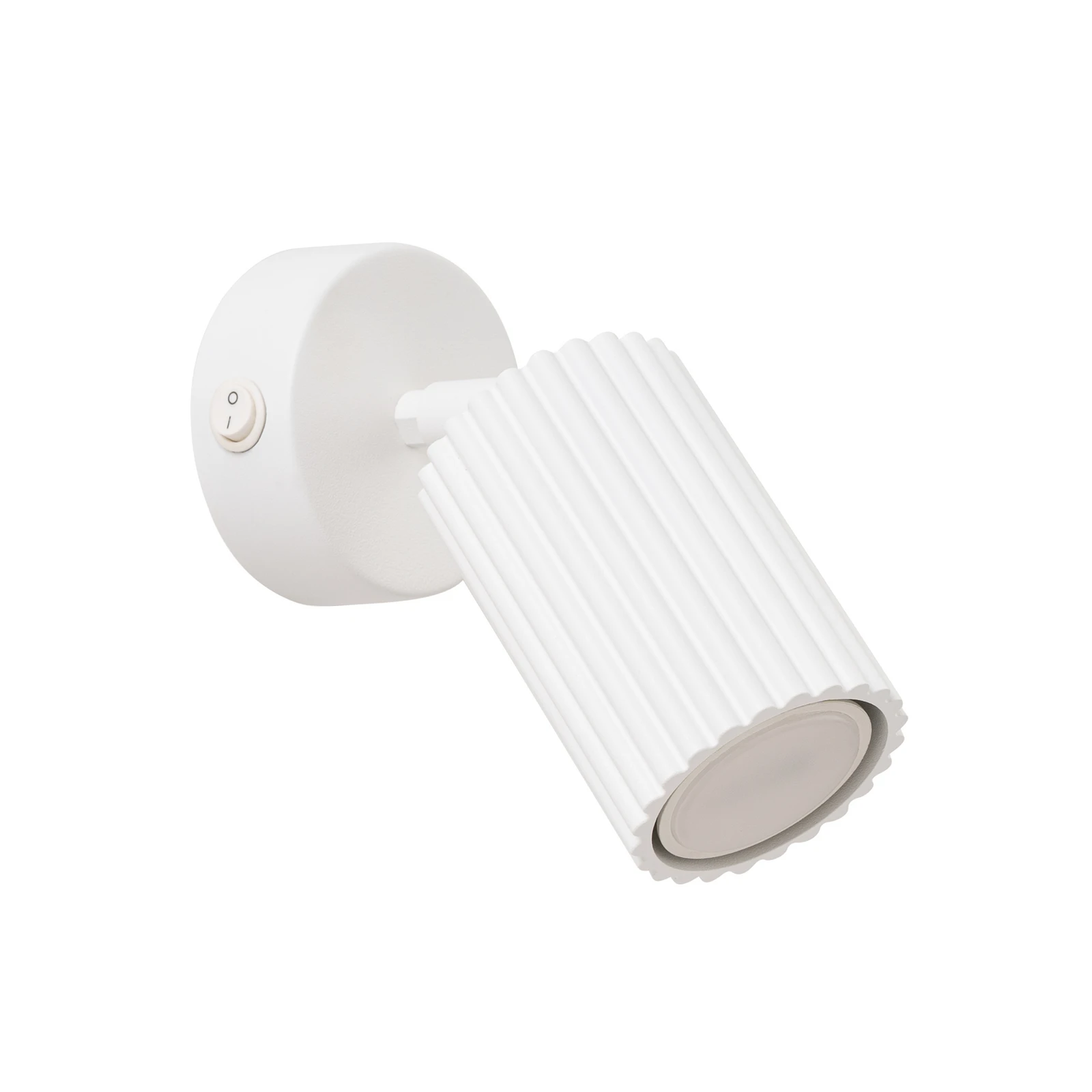 Wall spotlight carbon, white, projection 16 cm, switch, aluminium