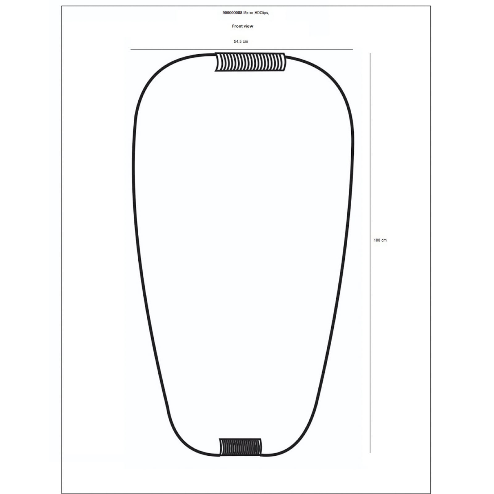 Specchio da parete HDClips, 100 x 55 cm, dettagli dorati - House Doctor