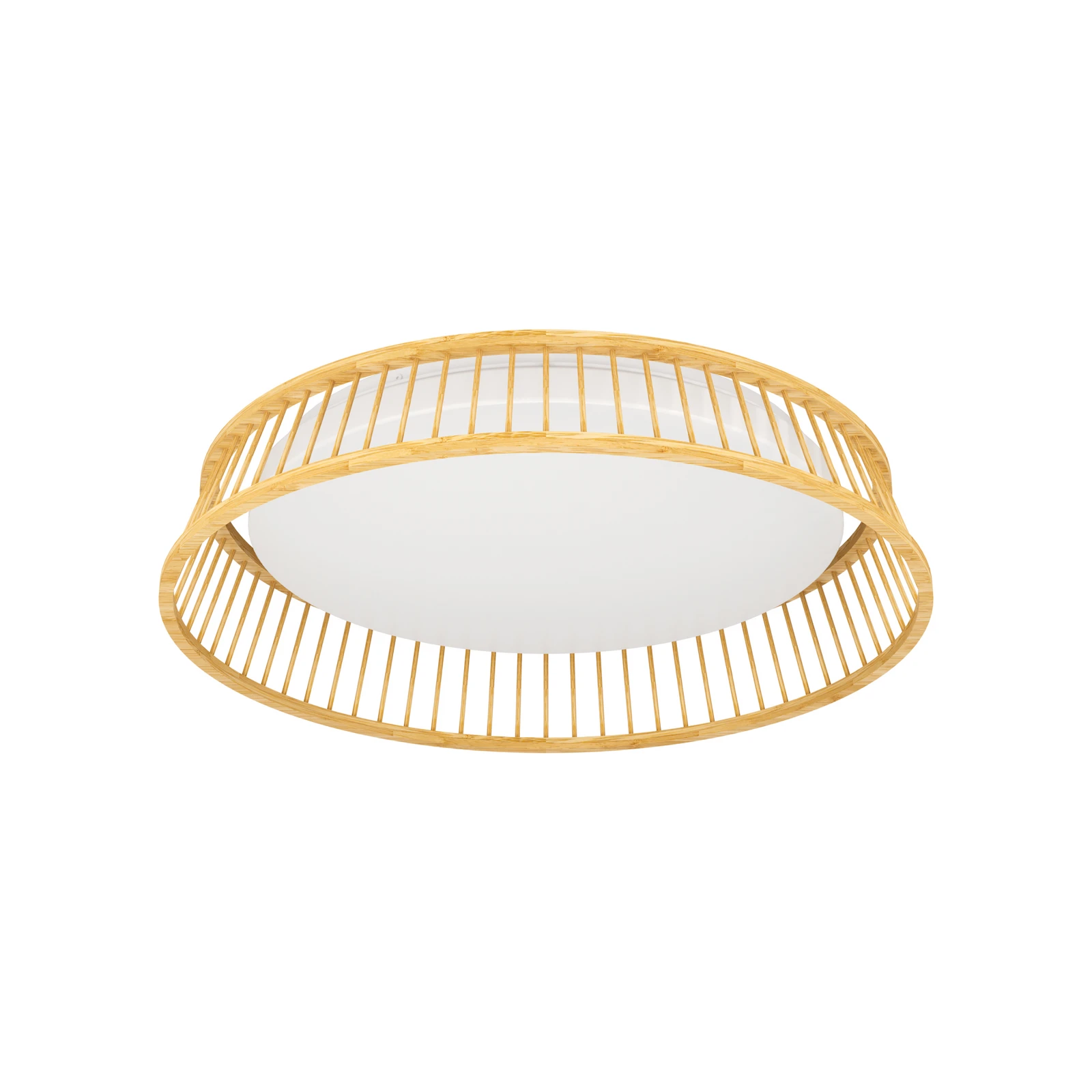 EGLO LED plafondl. Luppineria houtvlechtwerk Ø45cm
