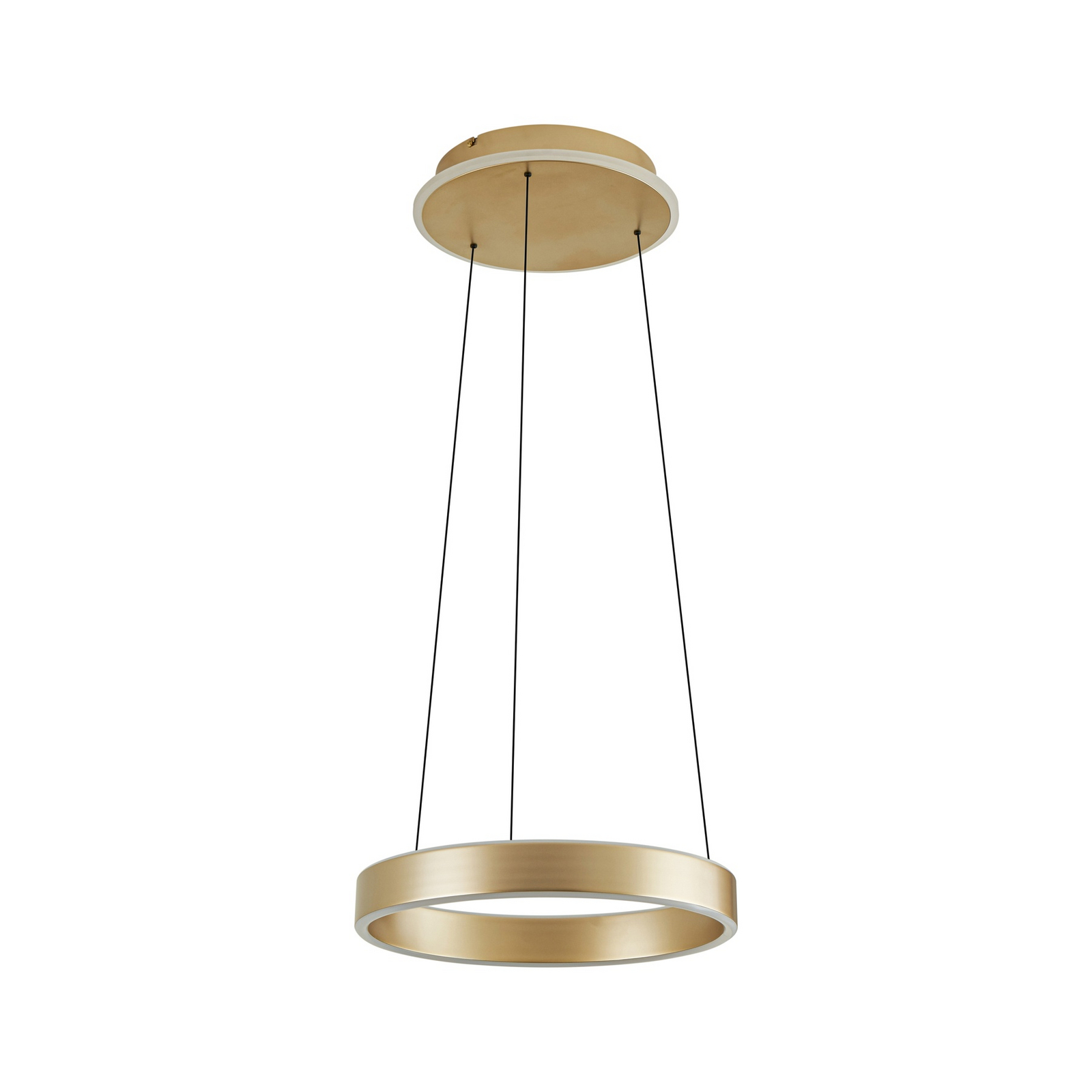 Lucande LED висяща лампа Tindra, Ø 40 cm, златна, с регулируема яркост