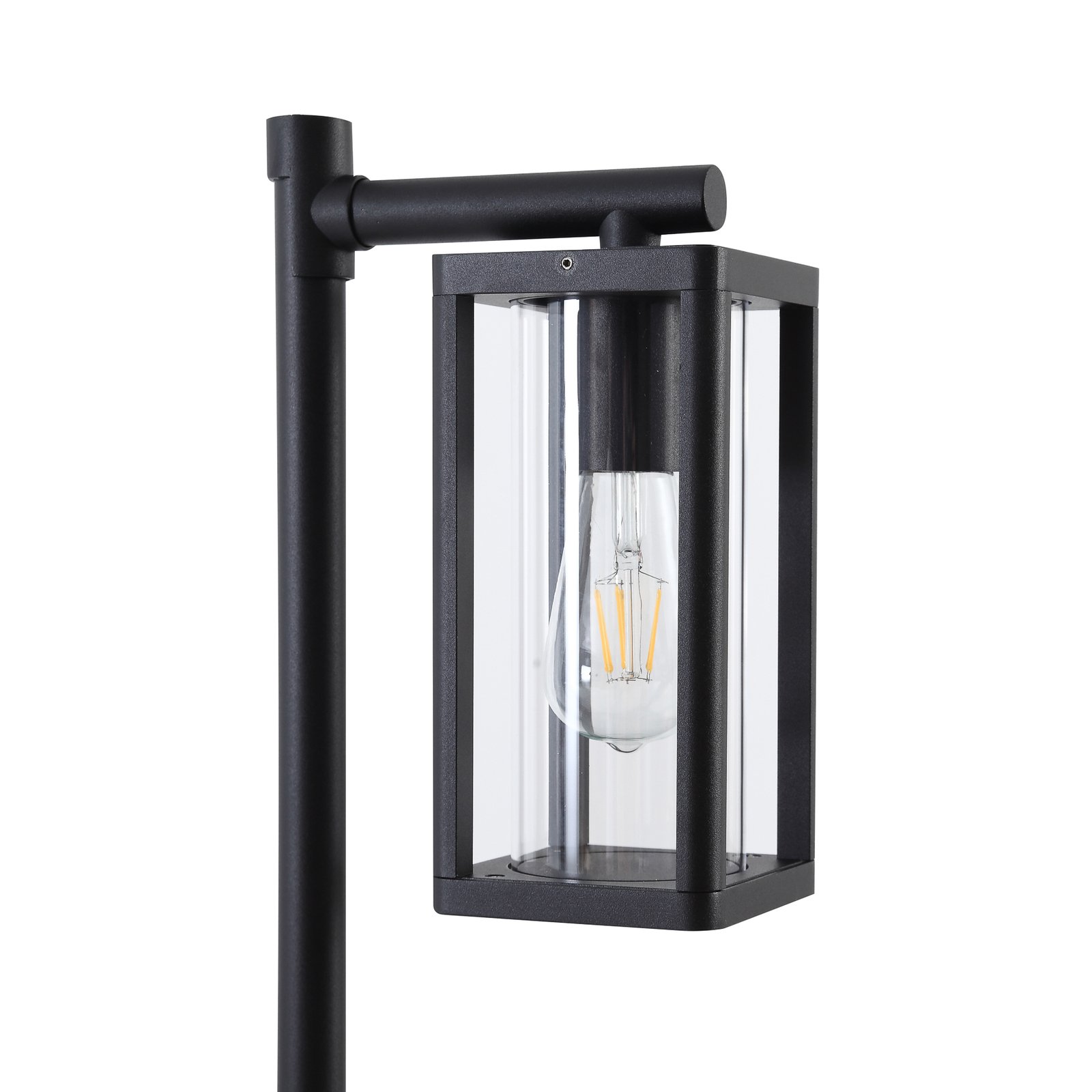 Lucande Siveta lampione, 100 cm, 1 luce, nero, alluminio