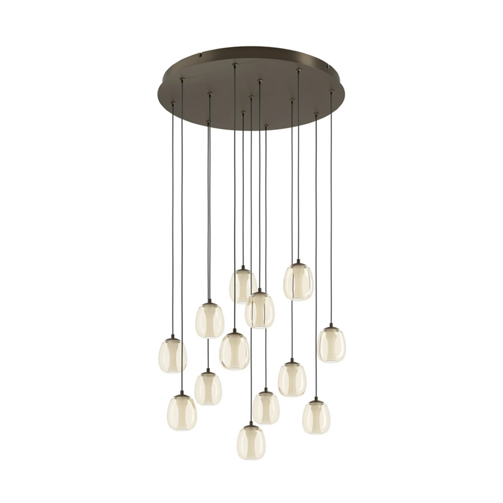 Stars of Light LED-Hängelampe FERRO 58cm 13flg. bronze/braun