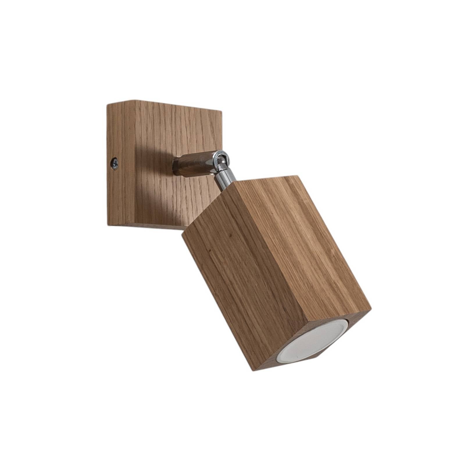 Envostar Peach Puff Wandspot Holz Quader 1-flammig