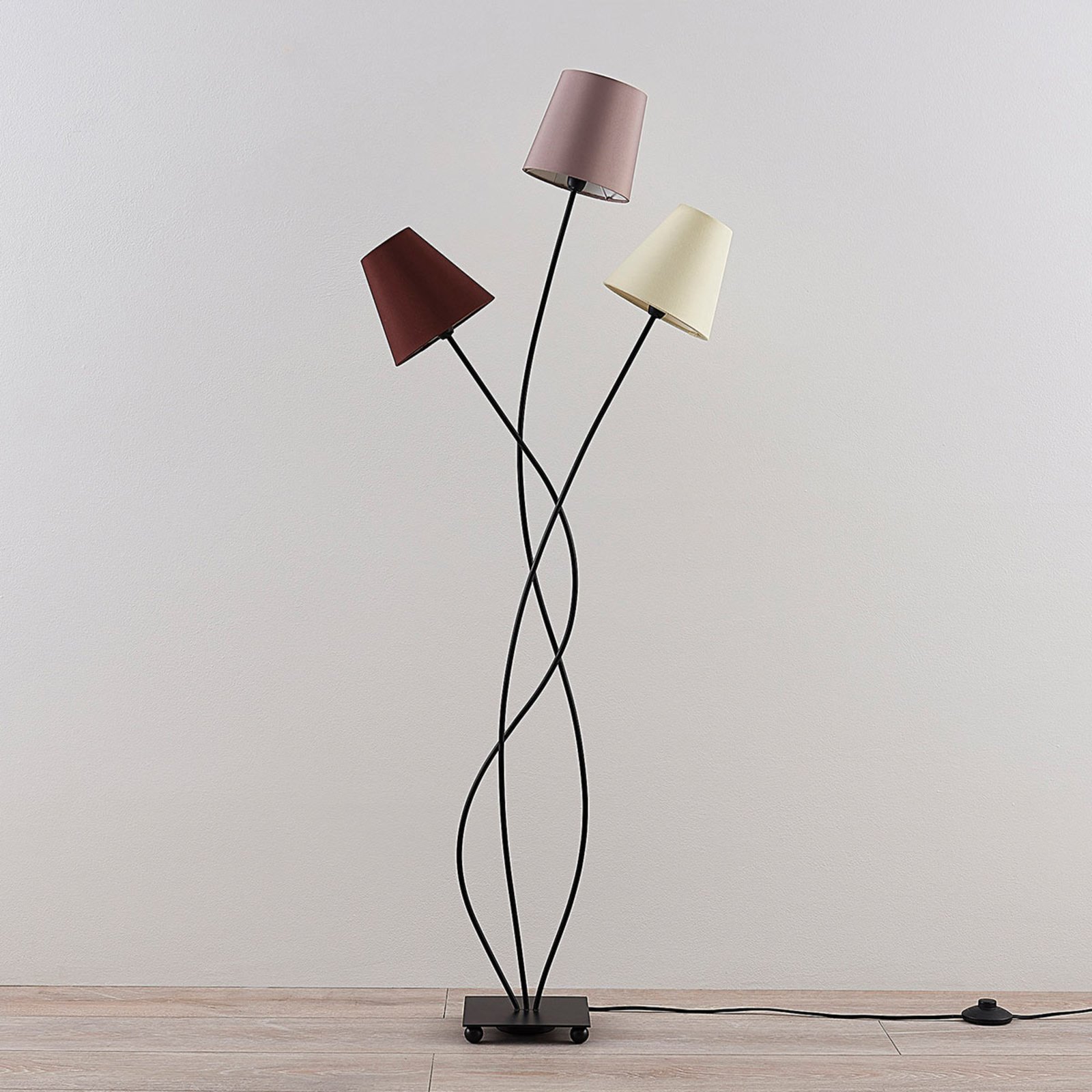 Melis 3 Stehleuchte Brown/Grey/Black/Cream - Lindby