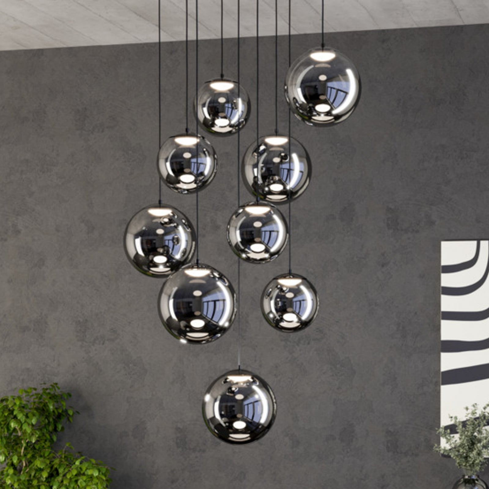 Stars of Light LED hanglamp ANORIAS zwart Ø 85 cm 9-lamps Stars of Light LED hanglamp ANORIAS zwart Ø 85 cm 9-lamps