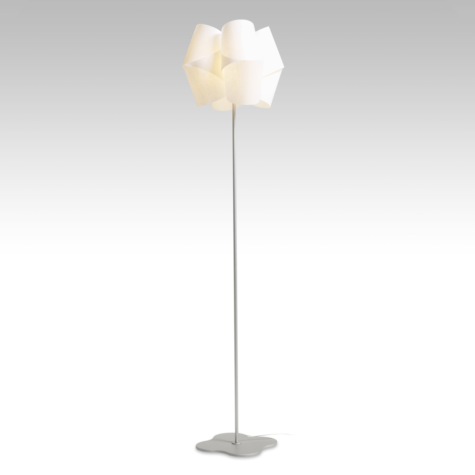 Domus Floor lamp Julii with an aluminium base, for Living / Dining Room, aluminium, lunopal, G9, 33 W, energy efficiency: A++, H: 155 cm