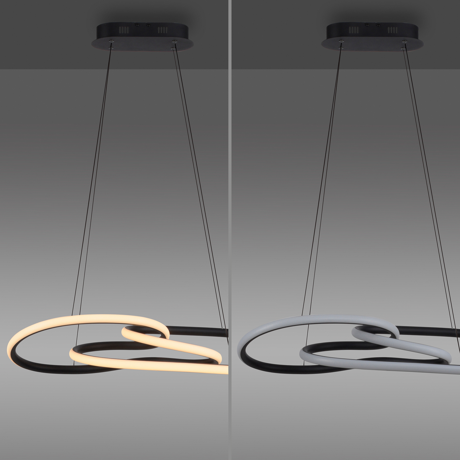 LED pakabinamas šviestuvas „TWIST“, juodos spalvos, ilgis 76 cm, metalinis LED pakabinamas šviestuvas „TWIST“, juodos spalvos, ilgis 76 cm, metalinis