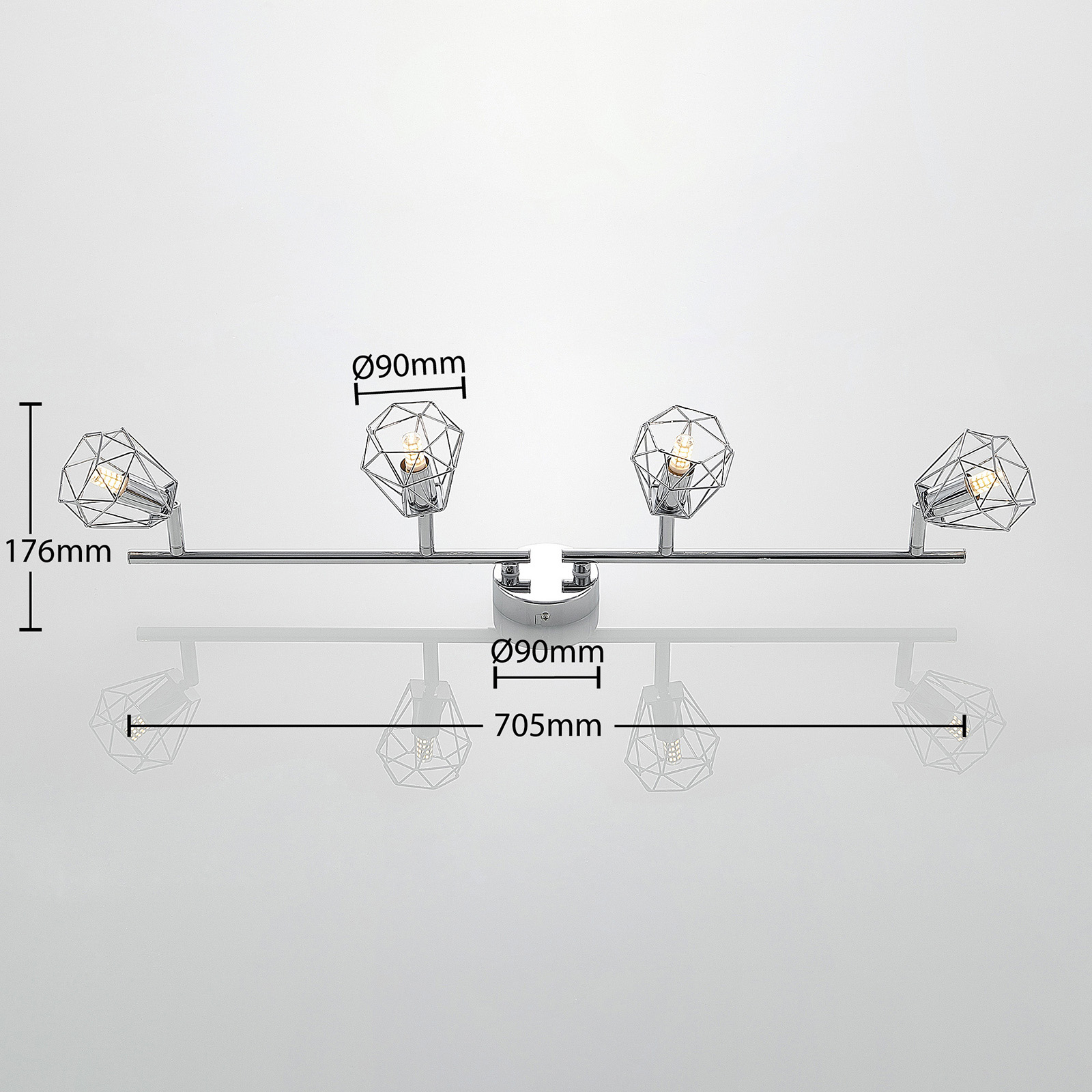 Lindby Giada LED-takspot, fire lyskilder