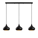 Muba pendant light, black, length 120 cm, metal