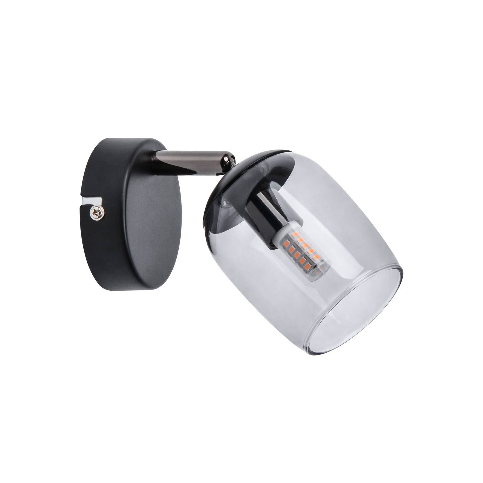 Lindby Spot Katjana, 1-flammig, 16,9 cm hoch, Rauchglas