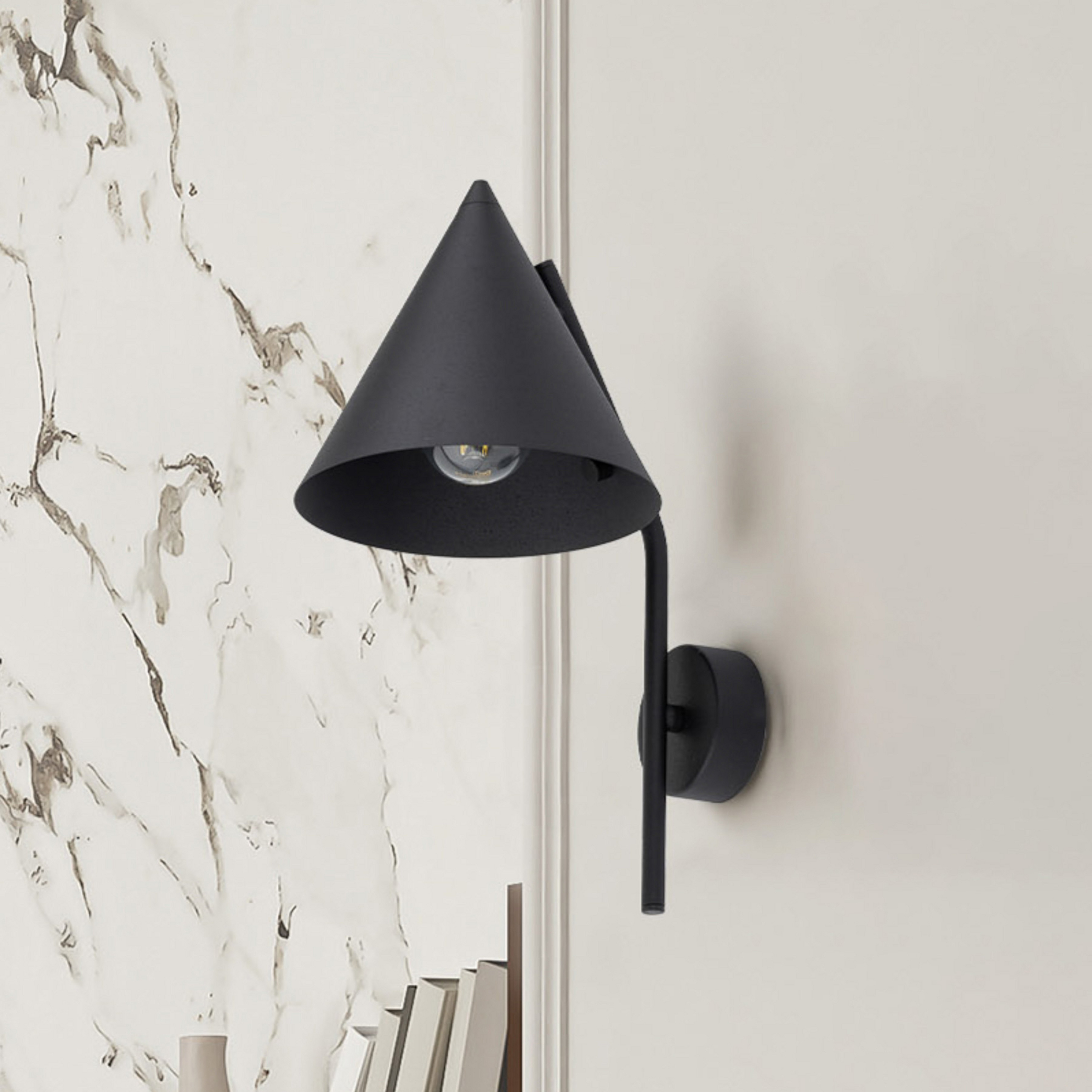 Applique murale Cono, à 1 lampe, noir, E27