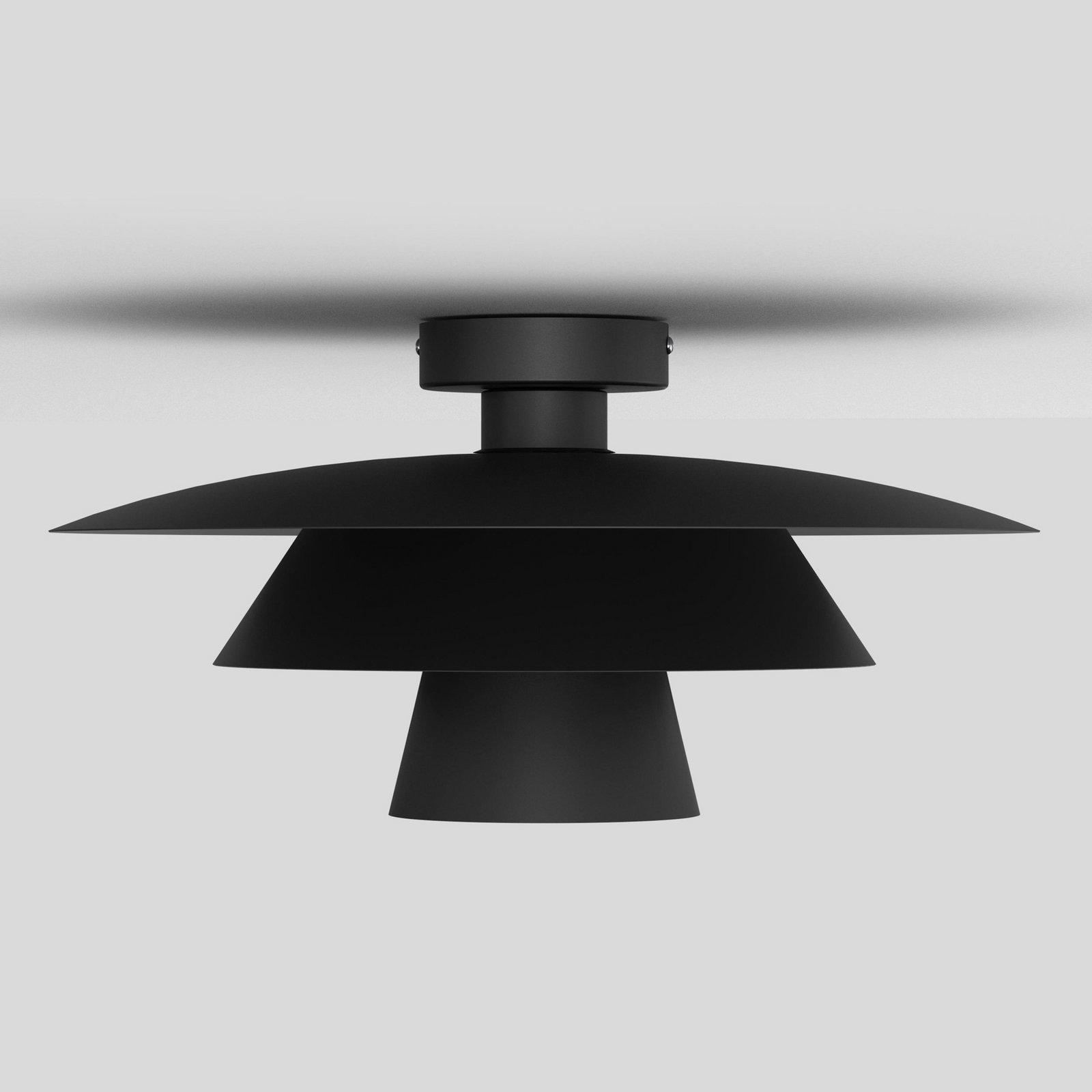 Lampa sufitowa Plato, czarna, metal, Ø 38 cm, E27