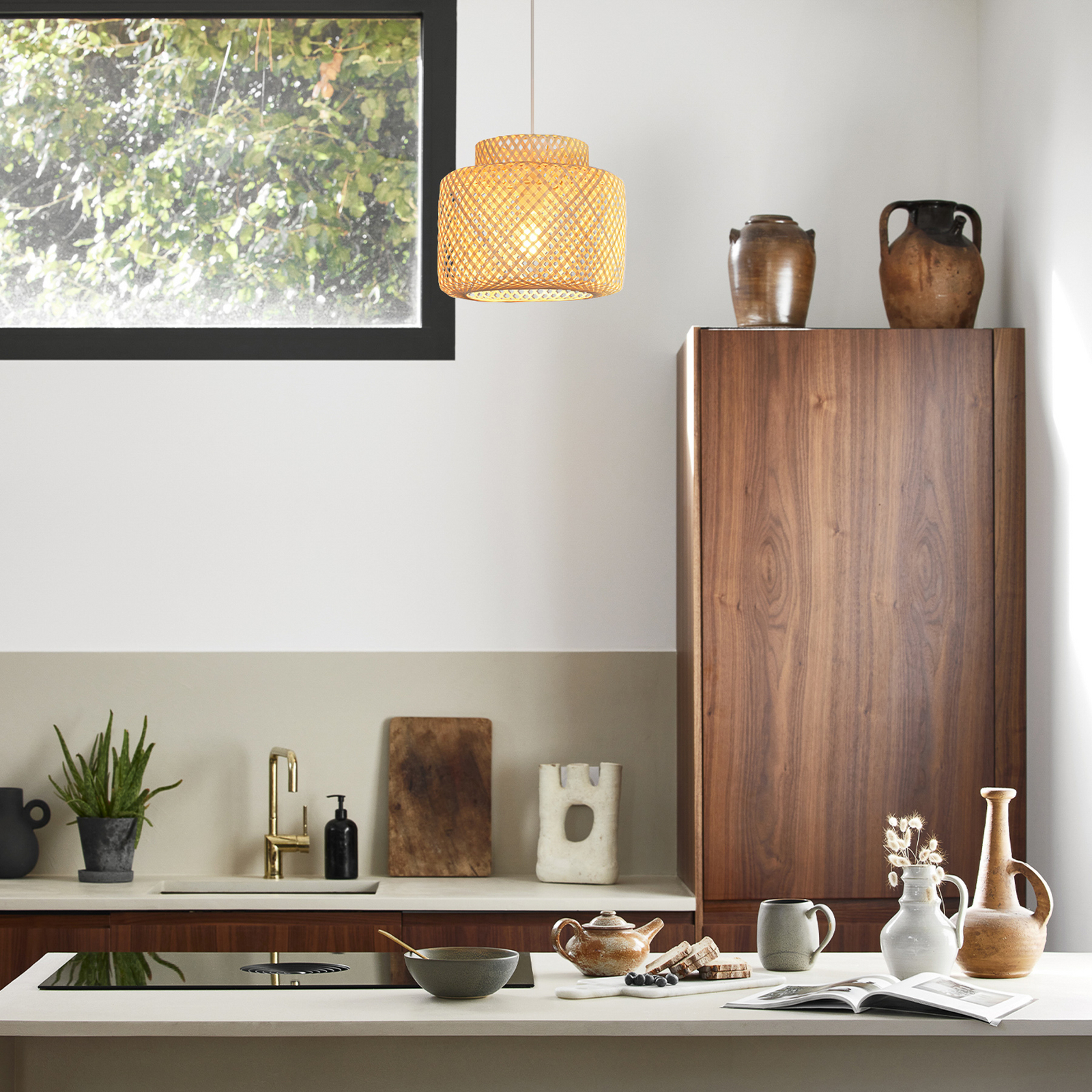 Bambusov viseći luster Makassar, Ø 30 cm - Corep SAS Bambusov viseći luster Makassar, Ø 30 cm - Corep SAS