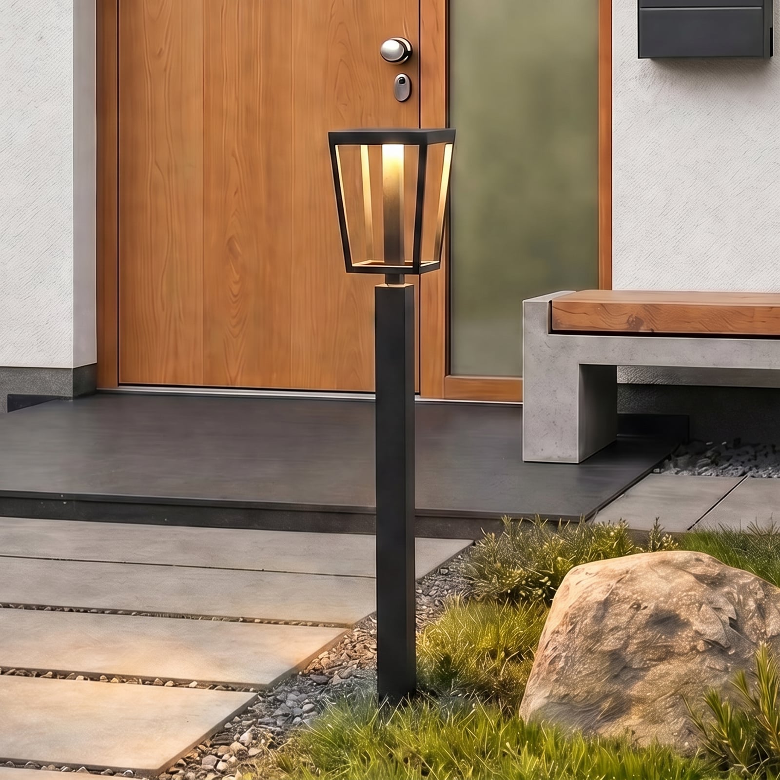 Lucande Lynx LED path light, 95.5 cm, black, IP65