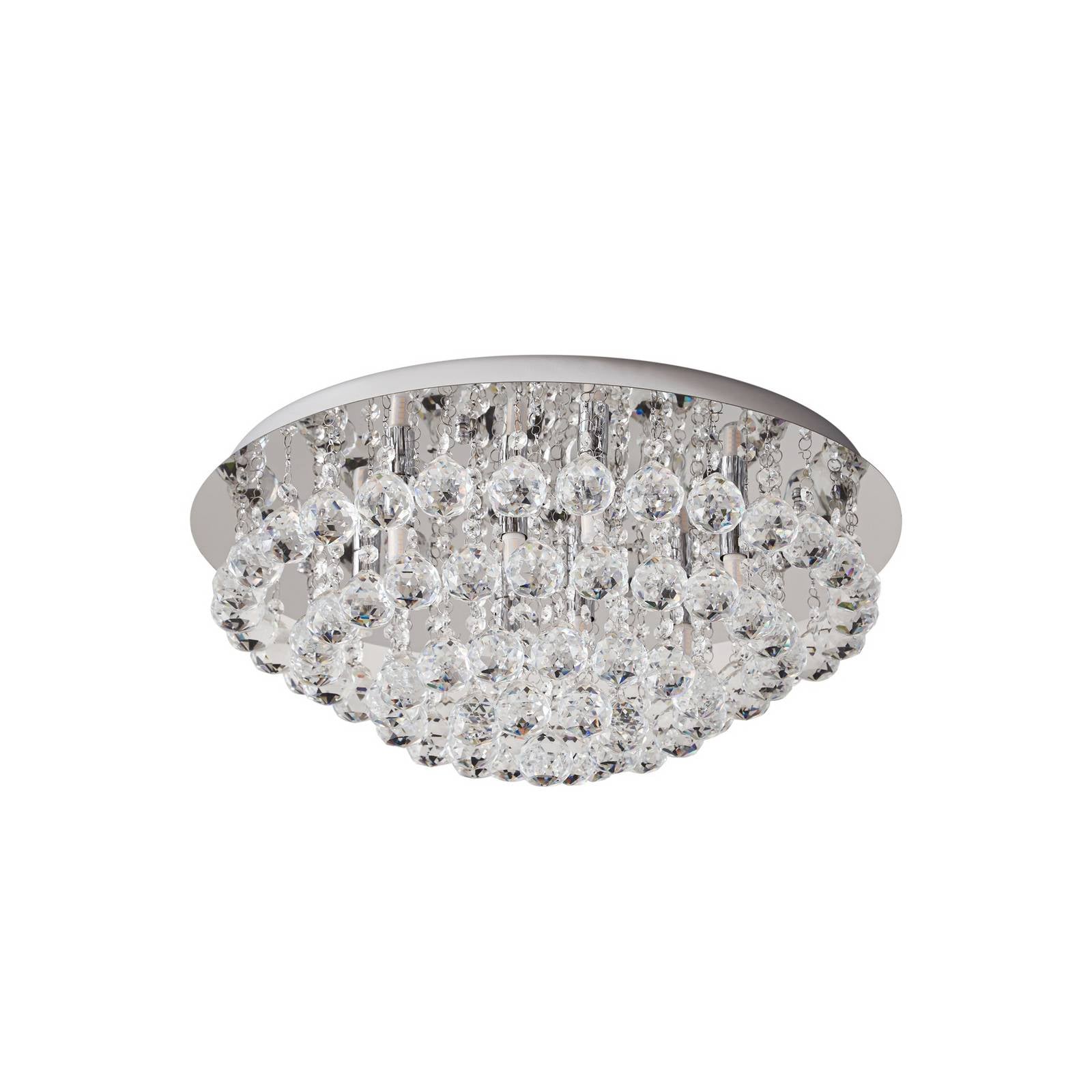 Lindby Deckenleuchte Antonino, Ø 55 cm, 8-flg., Kristall, G9