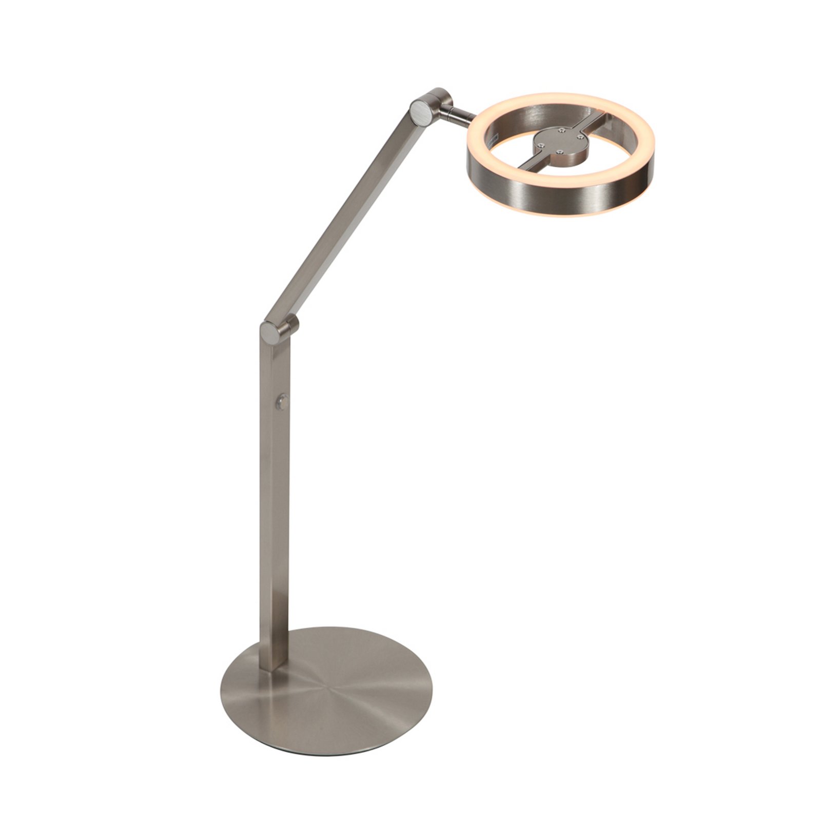 LED tafellamp Ringlux, staalkleurig, metaal, 2.700 K, dimmer LED tafellamp Ringlux, staalkleurig, metaal, 2.700 K, dimmer