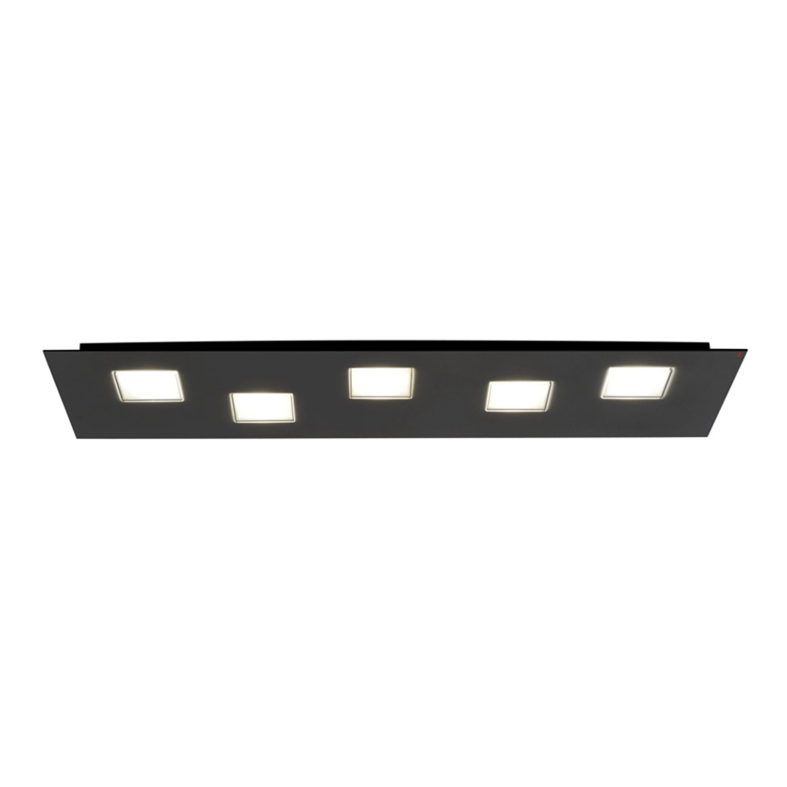 Plafonnier LED Quarter de 70 cm de long, noir