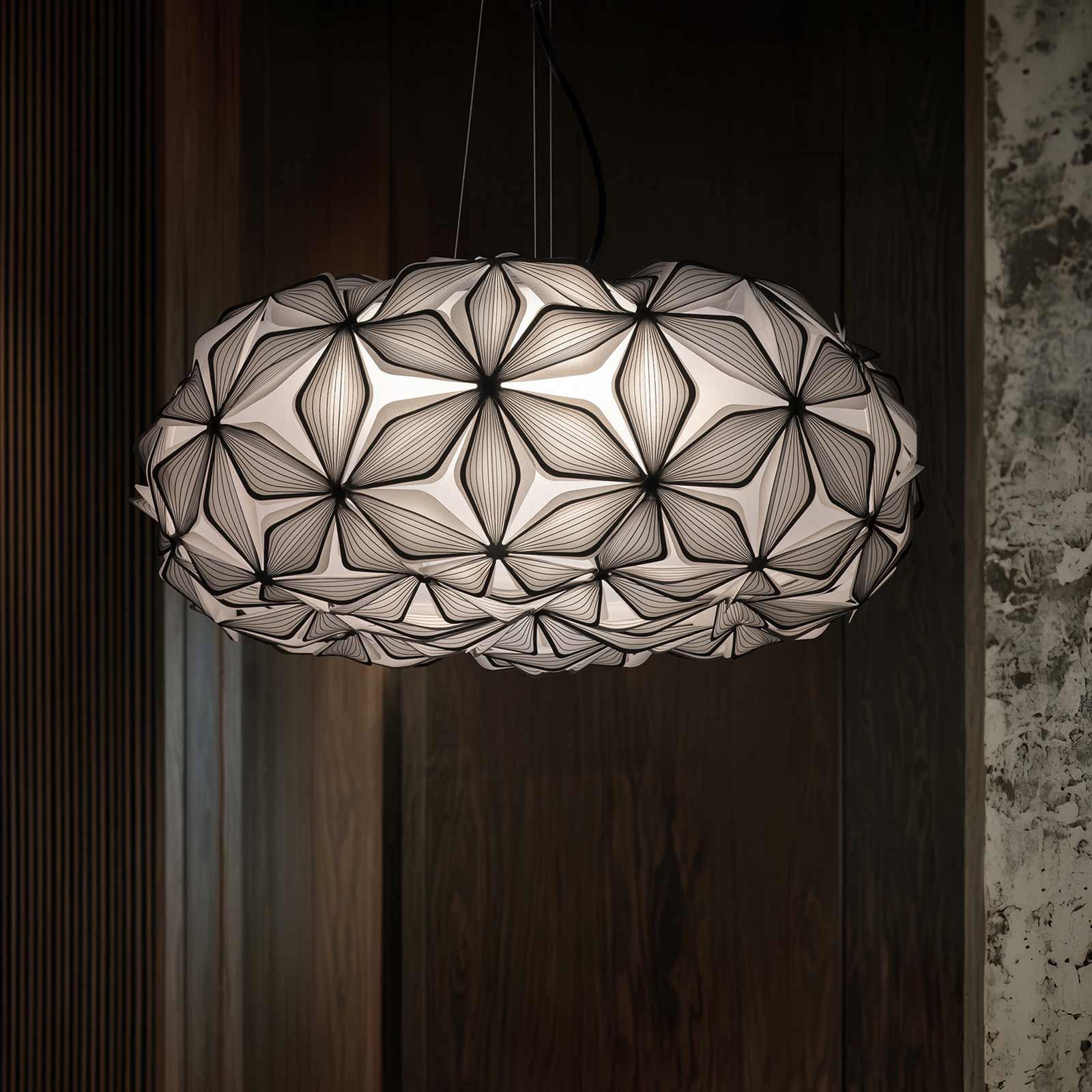 Lampa wisząca C'EST LA VIE, czarna/kabel czarny, Ø 70 cm