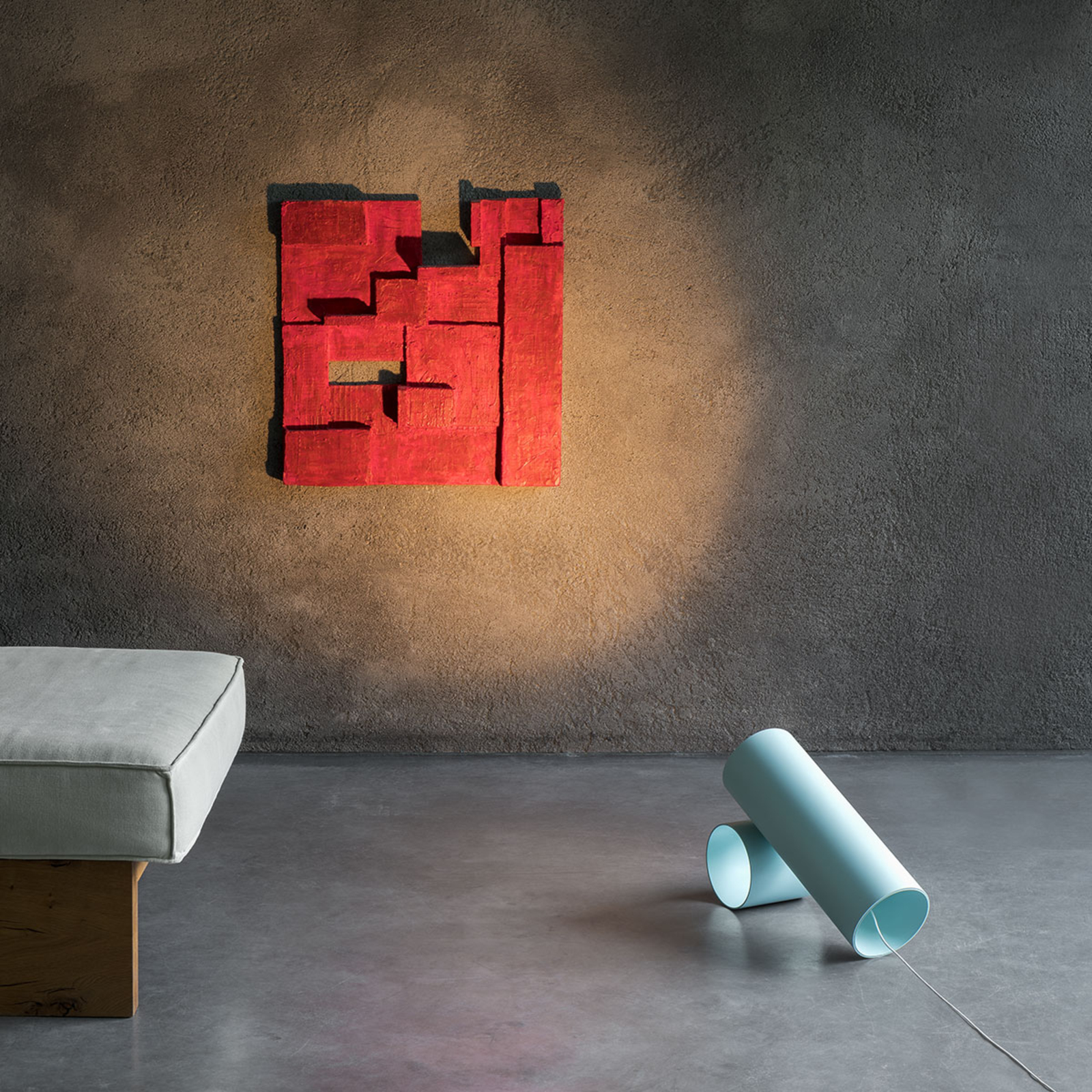 FLOS Sawaru LED table lamp, two cylinders