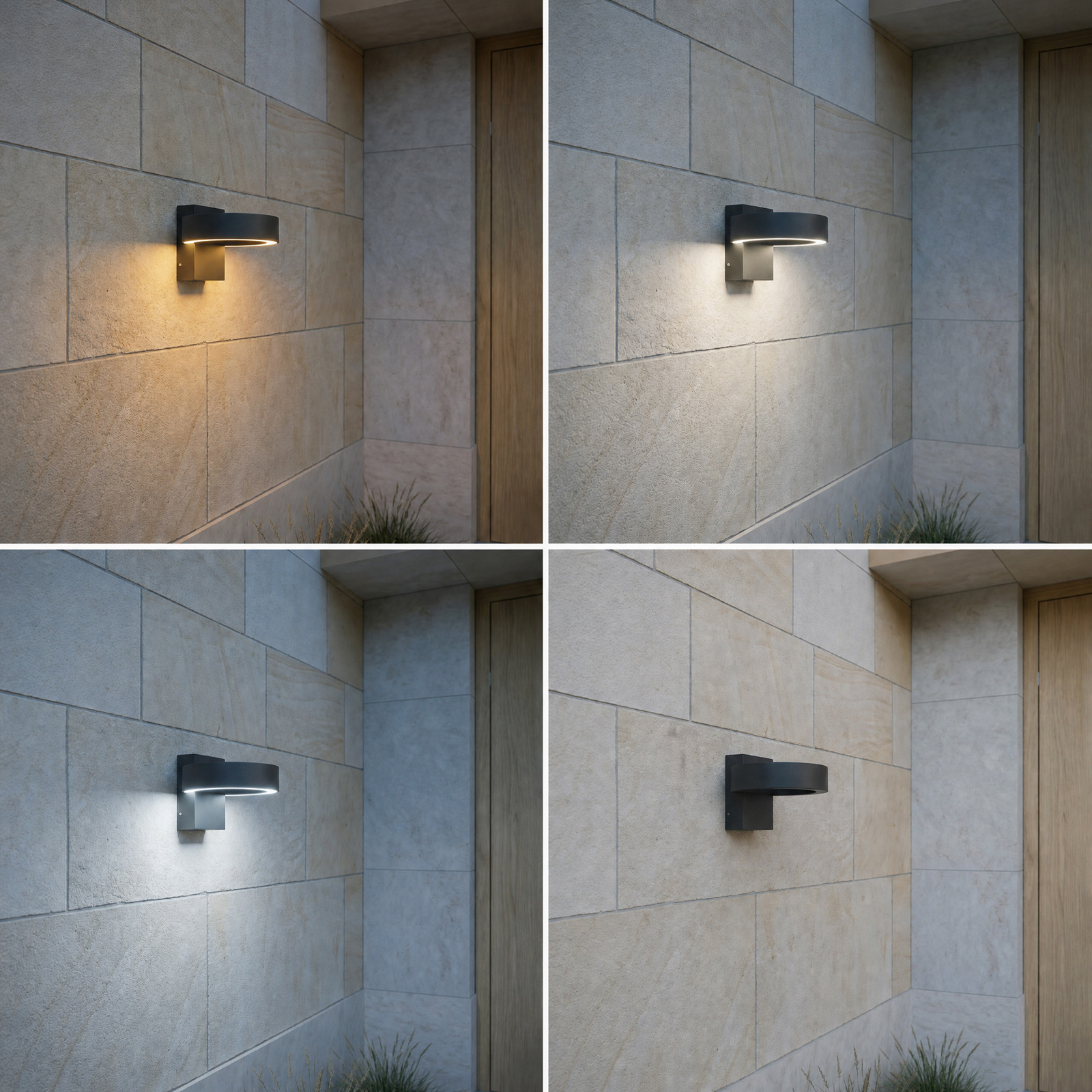Applique d'extérieur LED Lucande Nirella, noire, CCT, IP65