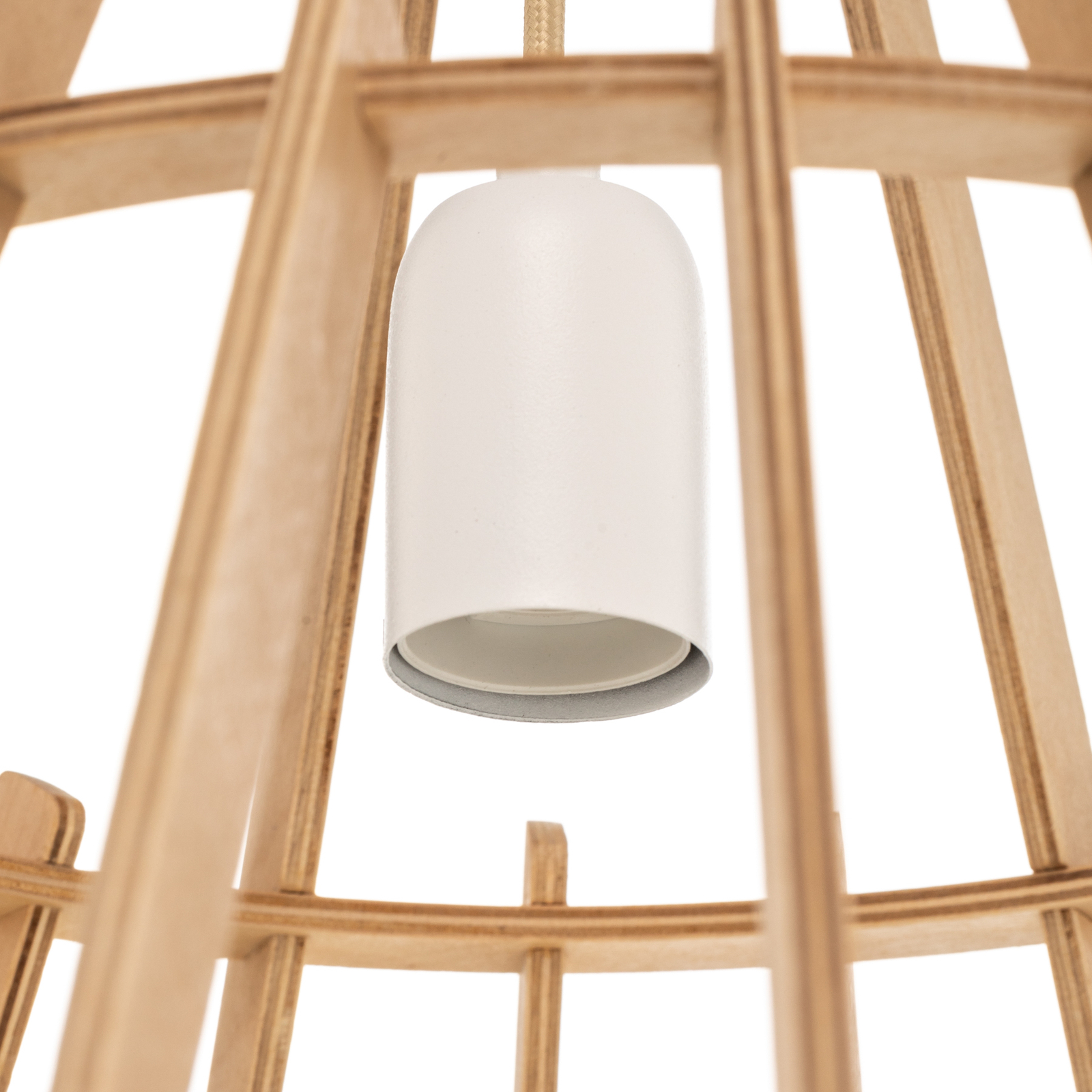 Envostar Lohr hanglamp, hout, kegelvormig Ø 53cm