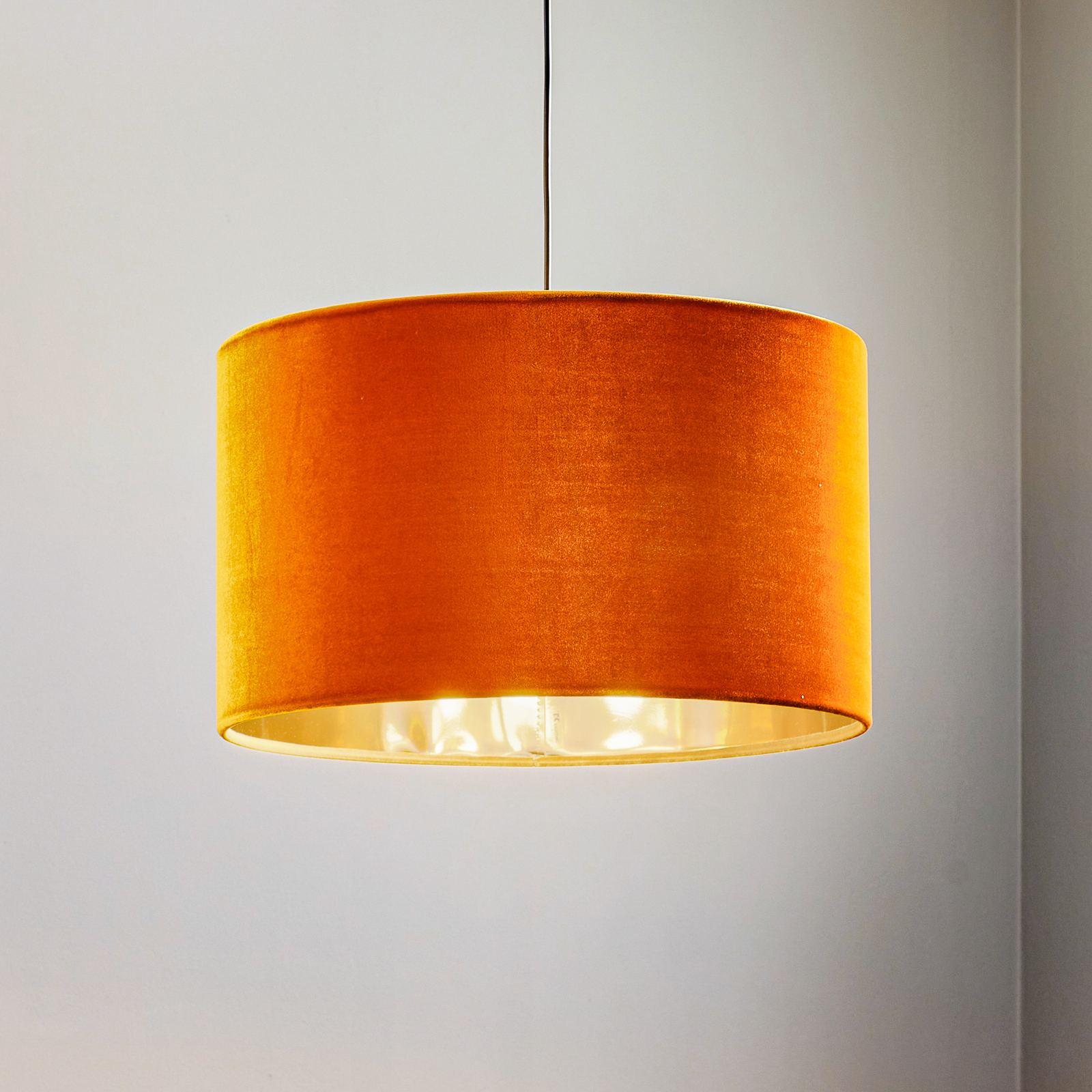 Tercino pendant lamp, orange lampshade, Ø 50 cm