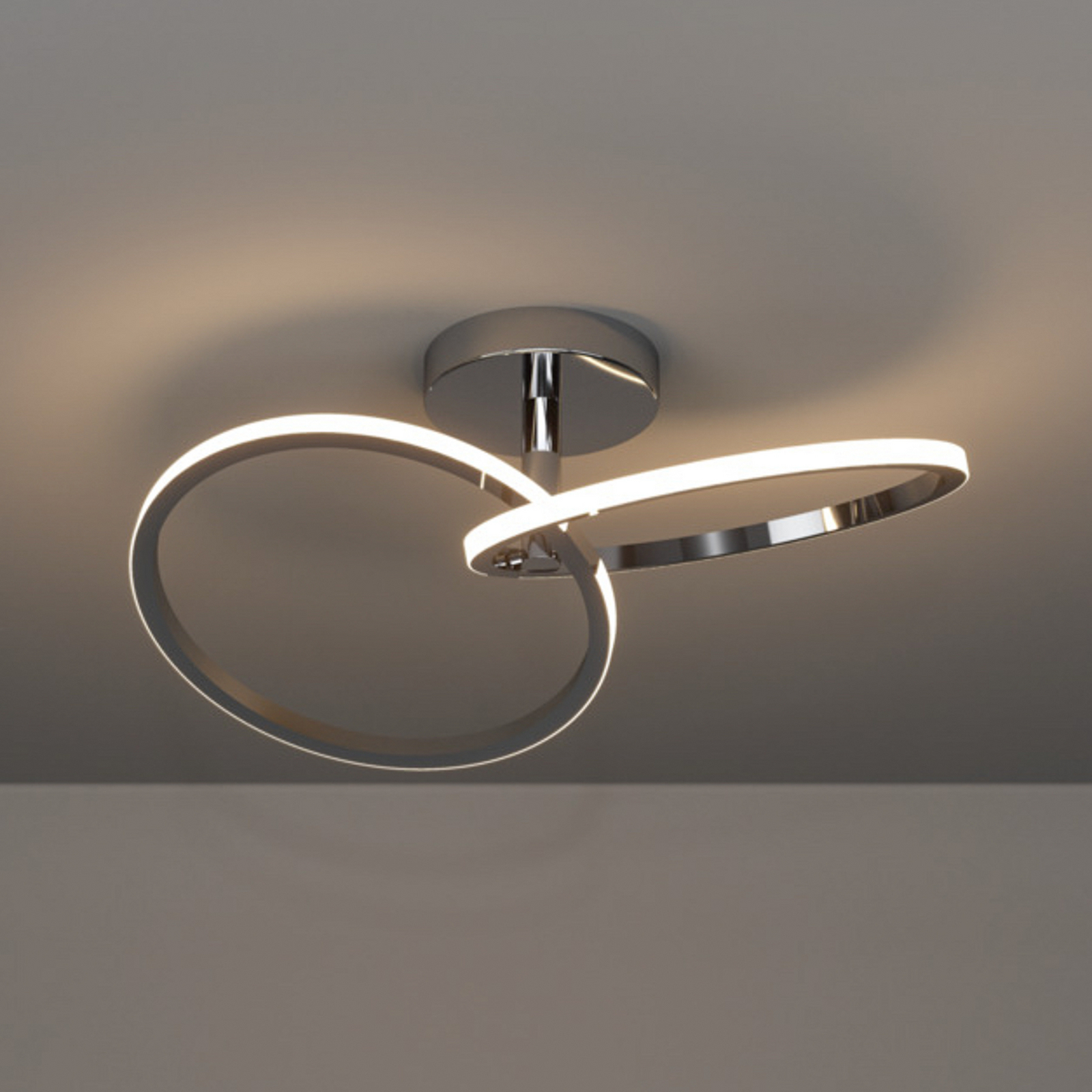 EGLO CONGIUNTI LED ceiling lamp, chrome-coloured, 47 x 28 cm, CCT