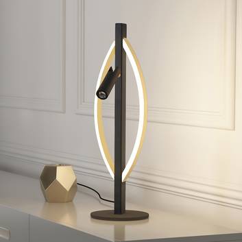 Lucande Matwei lámpara de mesa LED, ovalado, latón