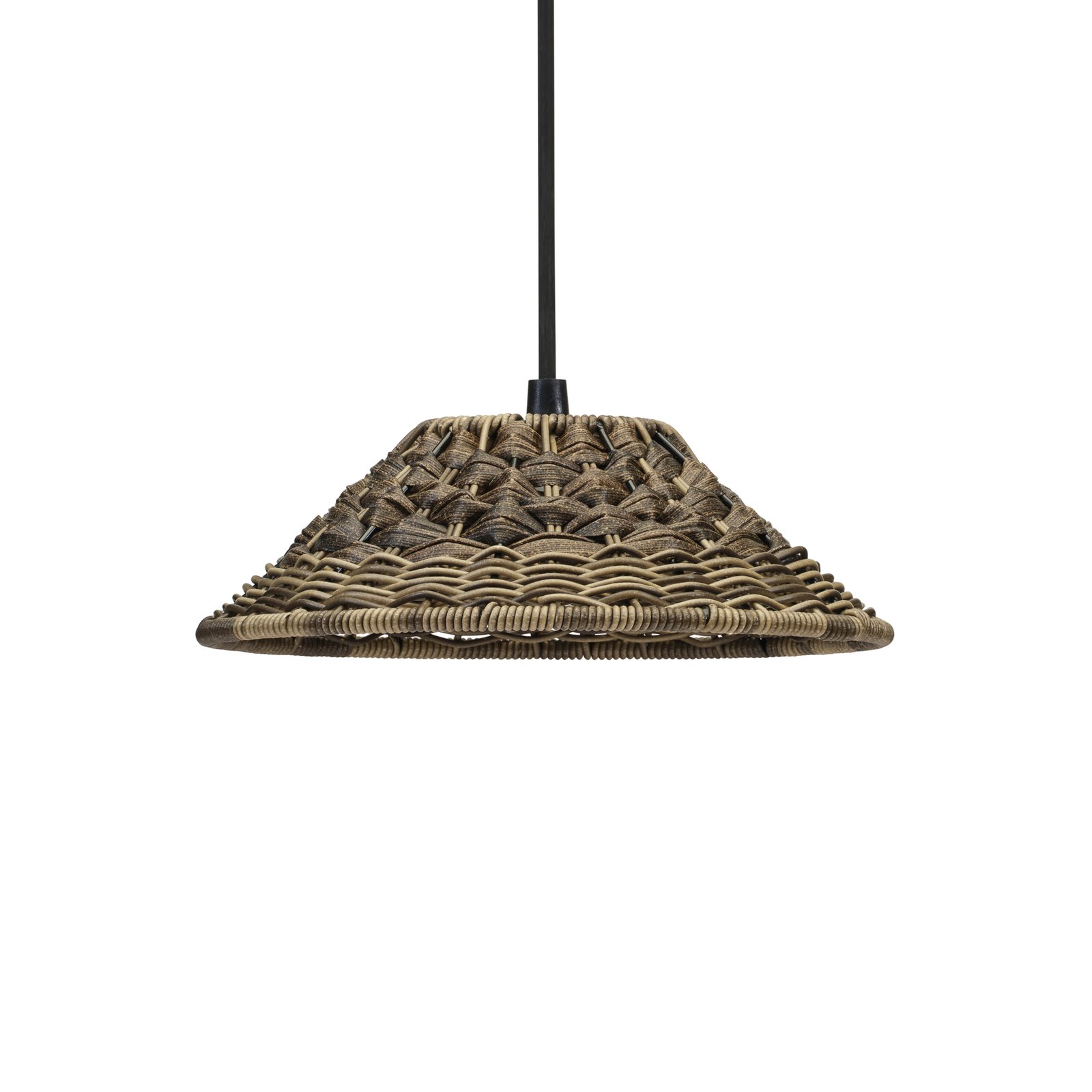 PR Home hanging light Lisen, rattan look, brown, Ø 27 cm