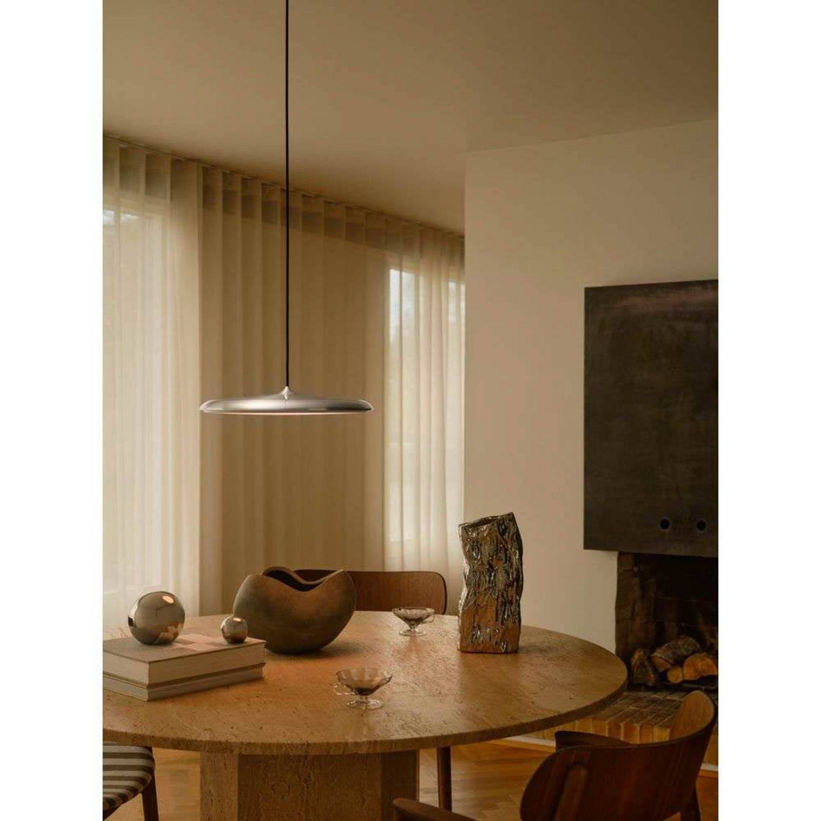 Lampa wisząca LED Artist, kolor stalowy, Ø 40 cm, stal nierdzewna