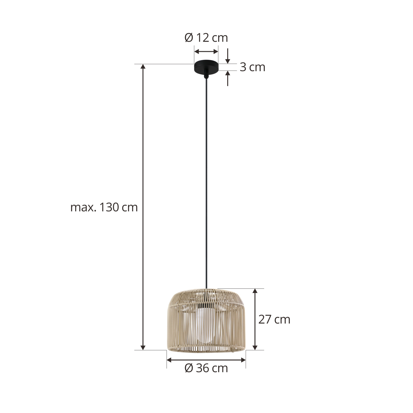 Lucande Solvindor outdoor hanging light khaki IP44