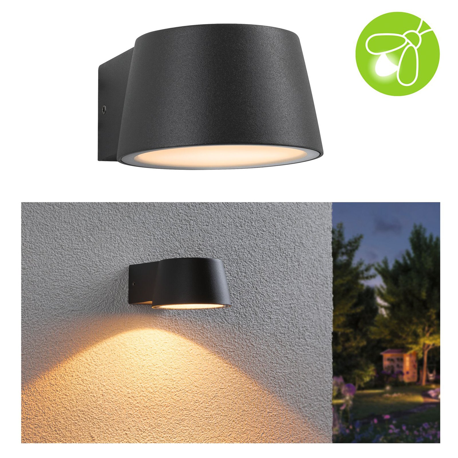 Capera LED În aer liber Aplică de Perete Insect Friendly IP44 Anthracite/Alumini