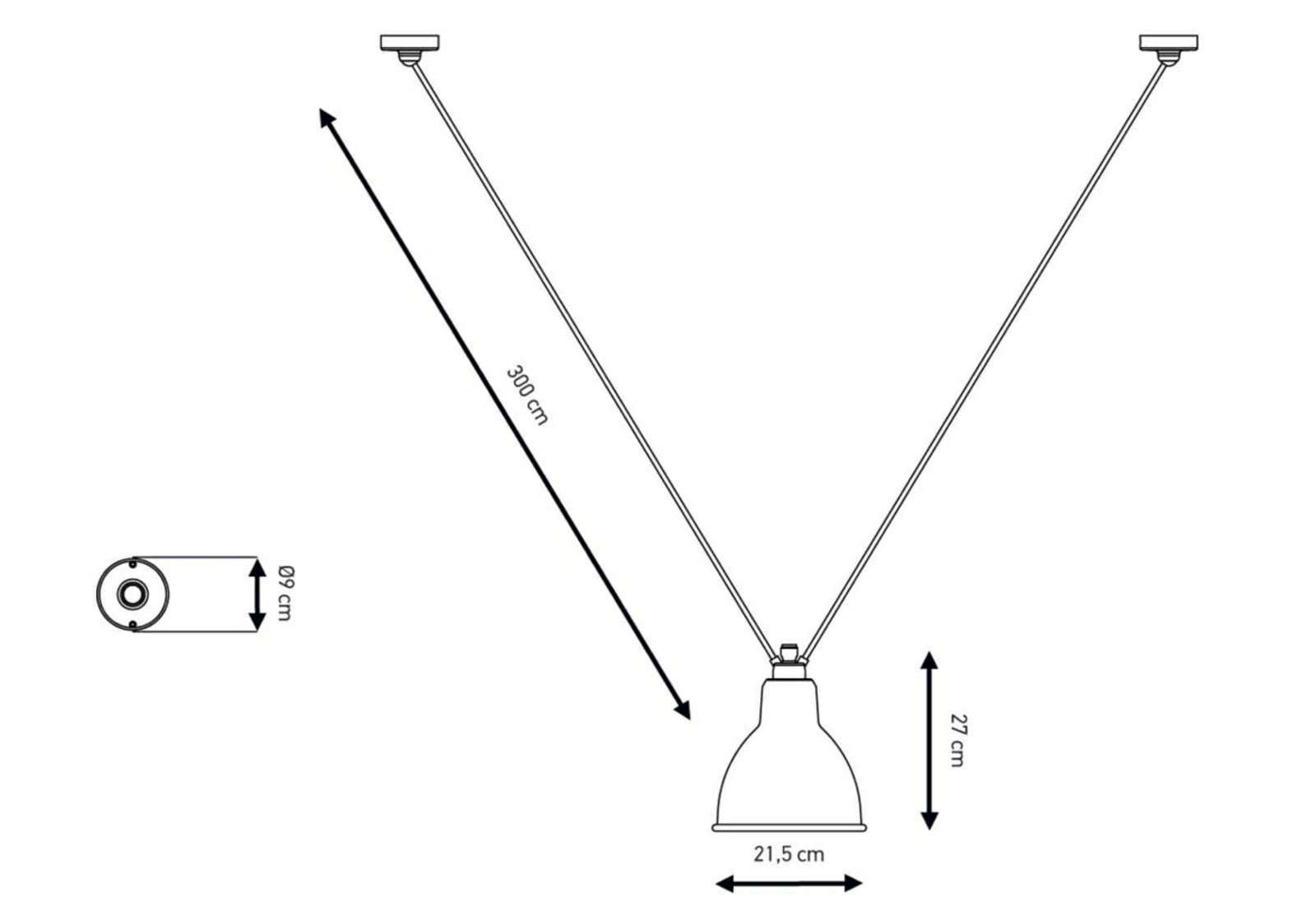 323 XL Pendel Round Black Lampe Gras - Stue - Metal