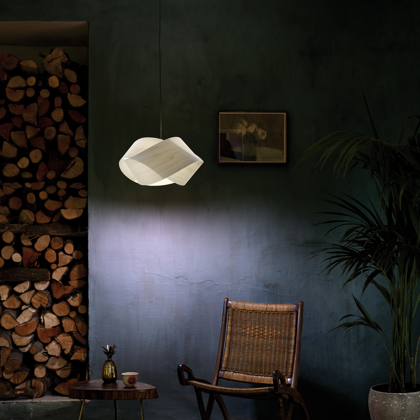 LZF hanglamp Nut, ivoorkleurig/nikkelkleurig, lengte 42 cm