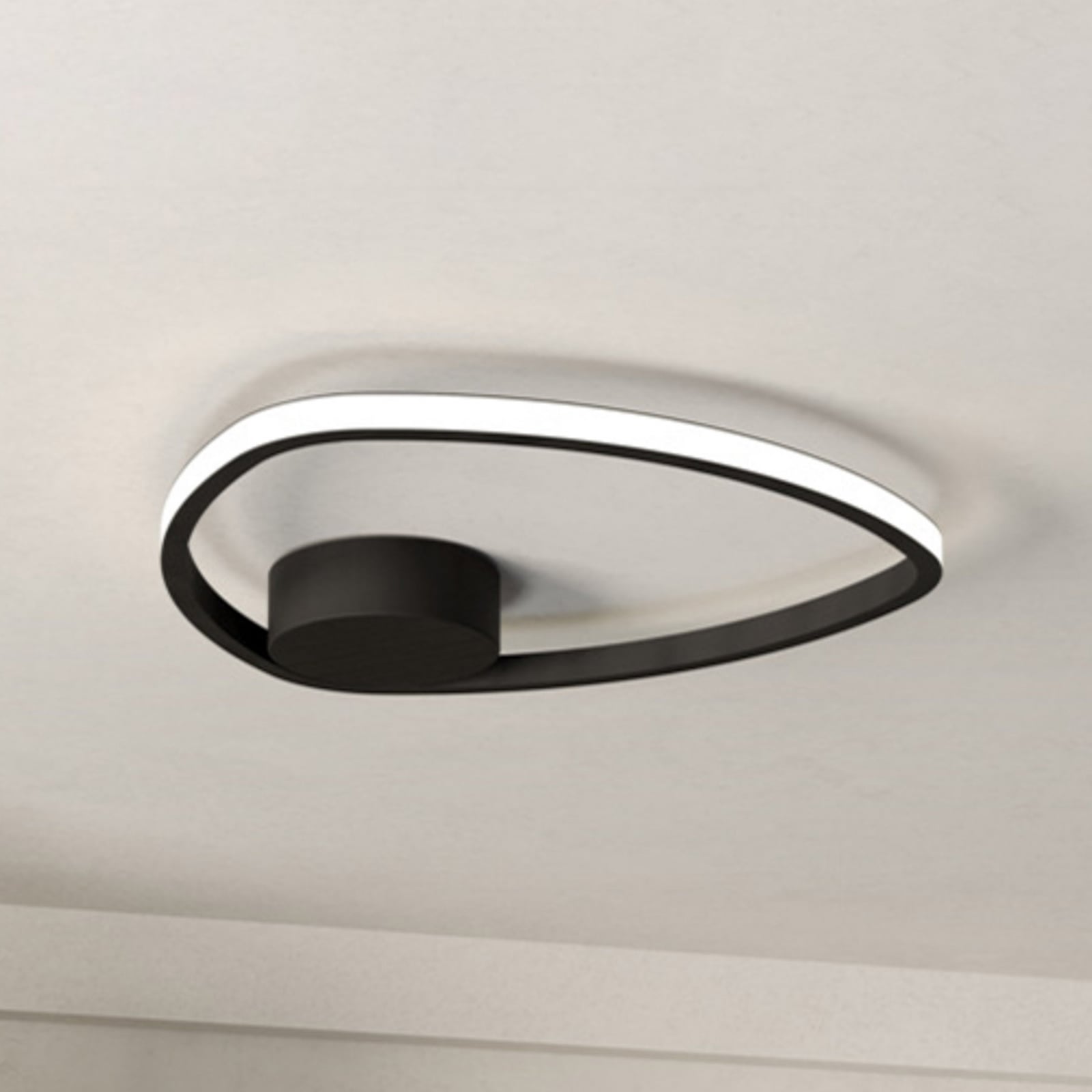 Plafonnier LED EGLO MOSCHELLA, noir, Ø 38 cm, CCT