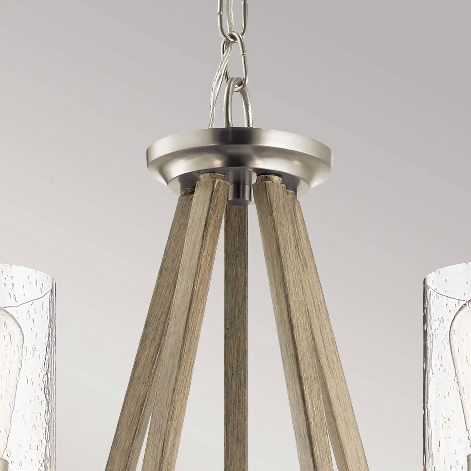 KICHLER Suspension Deryn, 5 lampes, gris antique