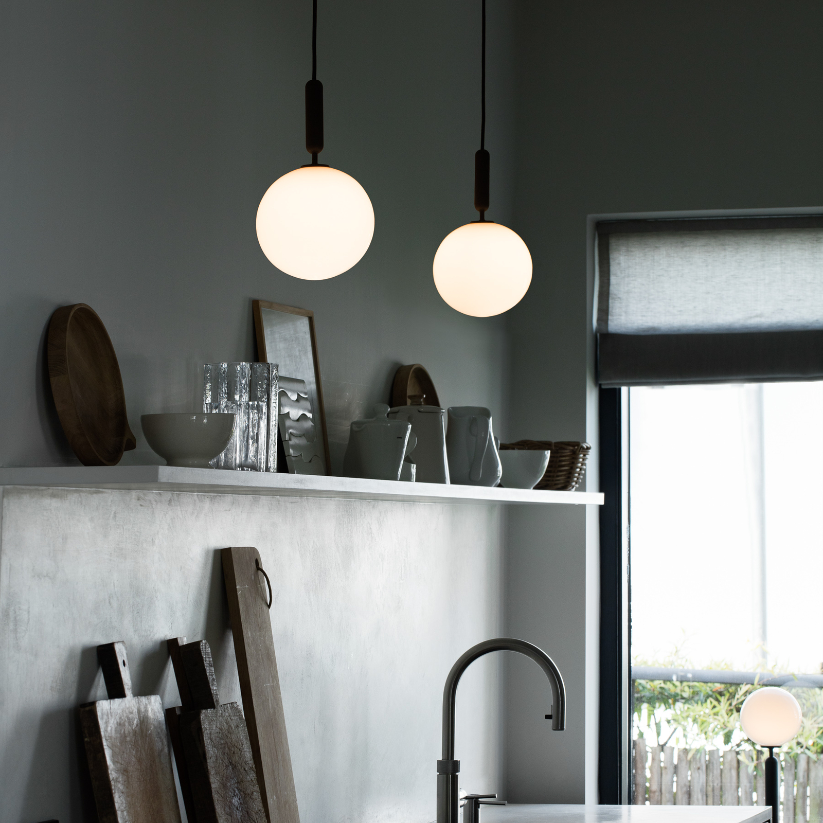 Miira 1 Lustră Pendul Large Rock Grey/Opal White - Nuura