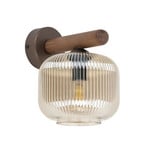 Salvia wall light, brown/cognac, glass, height 20 cm, E14
