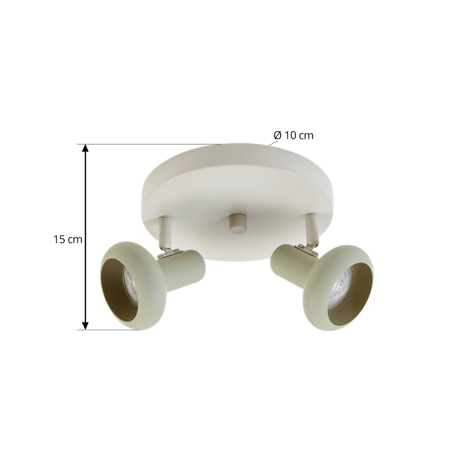 Huby 2 Lampa Sufitowa Beżowy/Jasny Zielony - Lindby