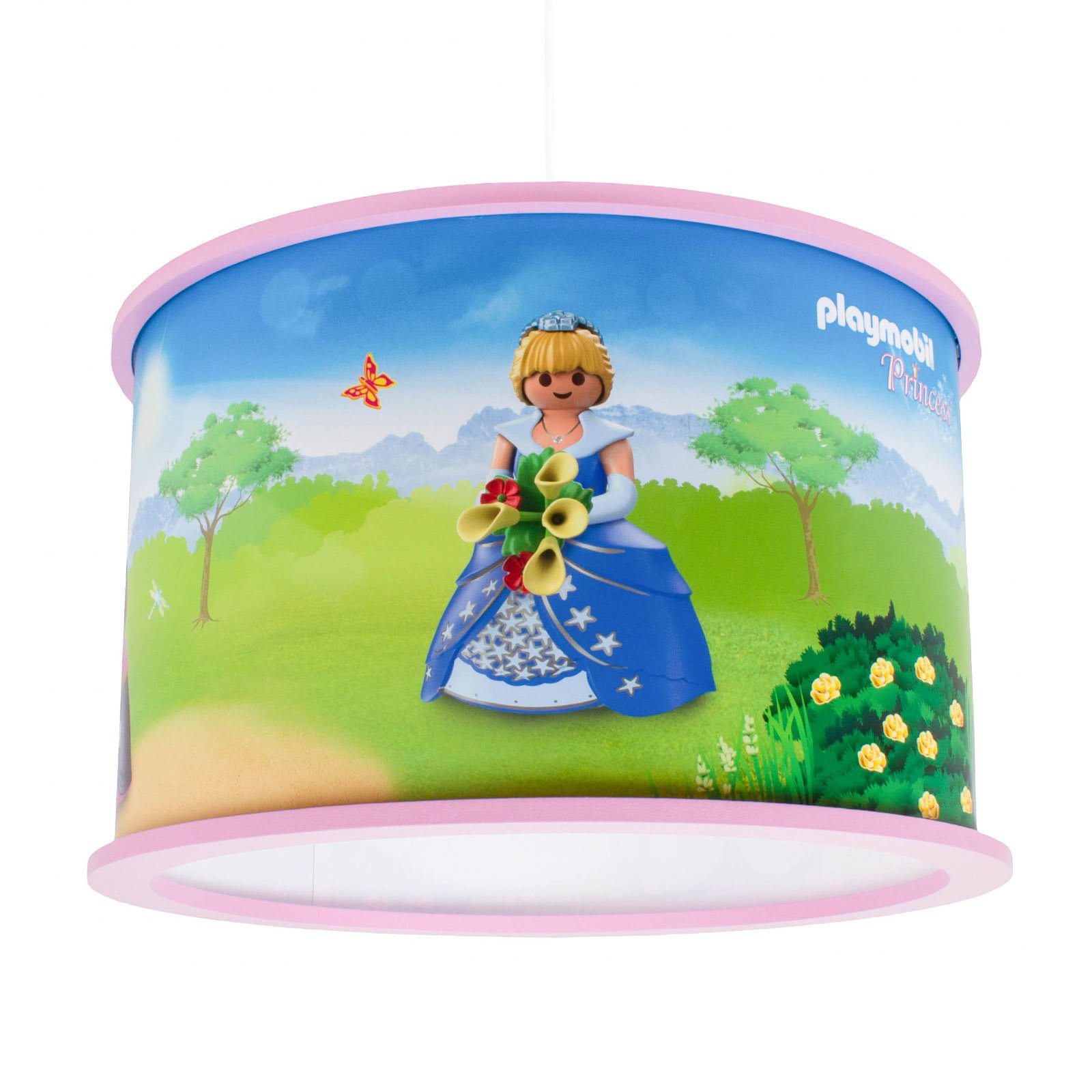Elobra 25/40 PLAYMOBIL Princess hanging light, for Children's Room, wood, plastic, E27, 40 W, energy efficiency: A++, H: 25 cm
