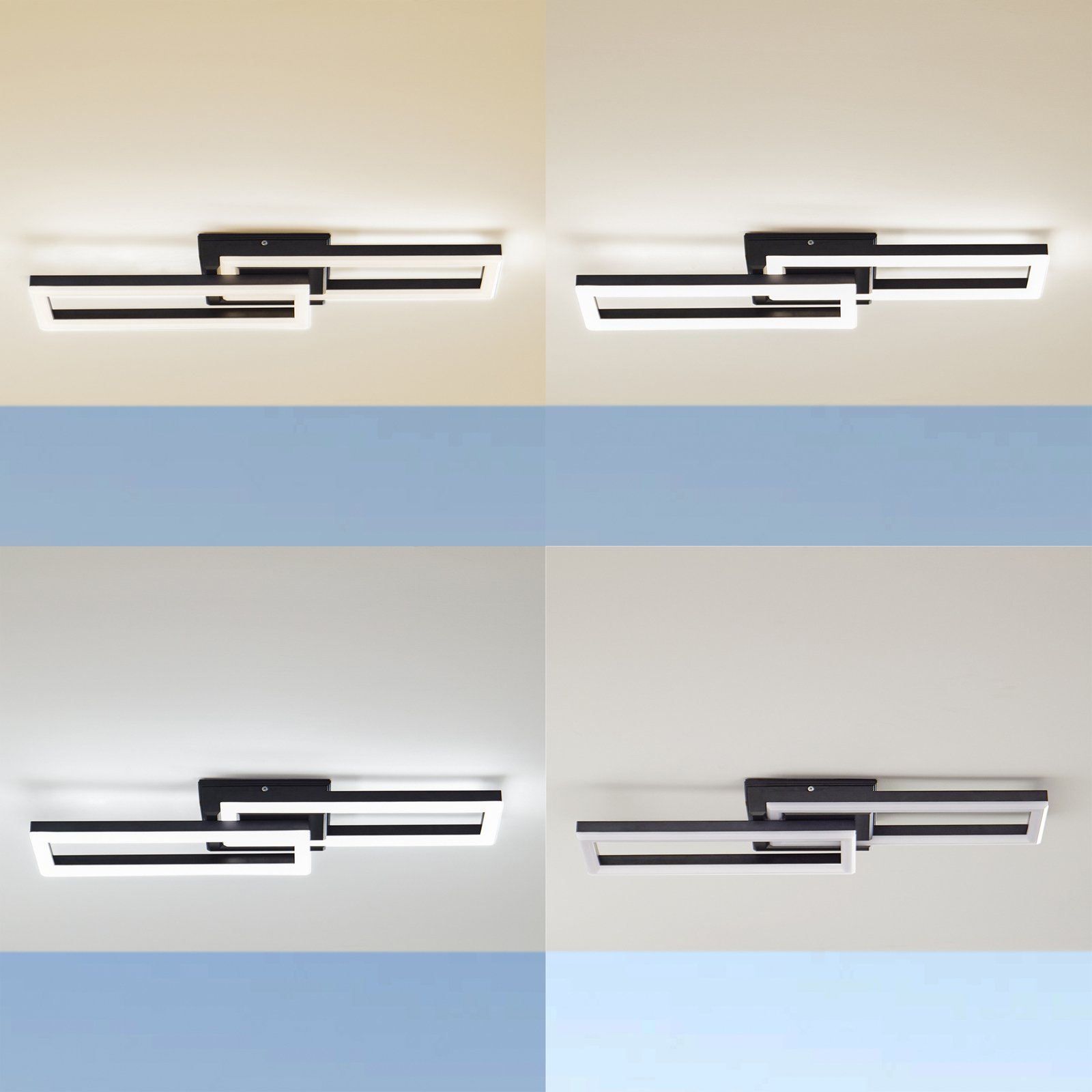 Lindby LED lámpara de techo para exterior Finian, 64cm x 21cm, CCT