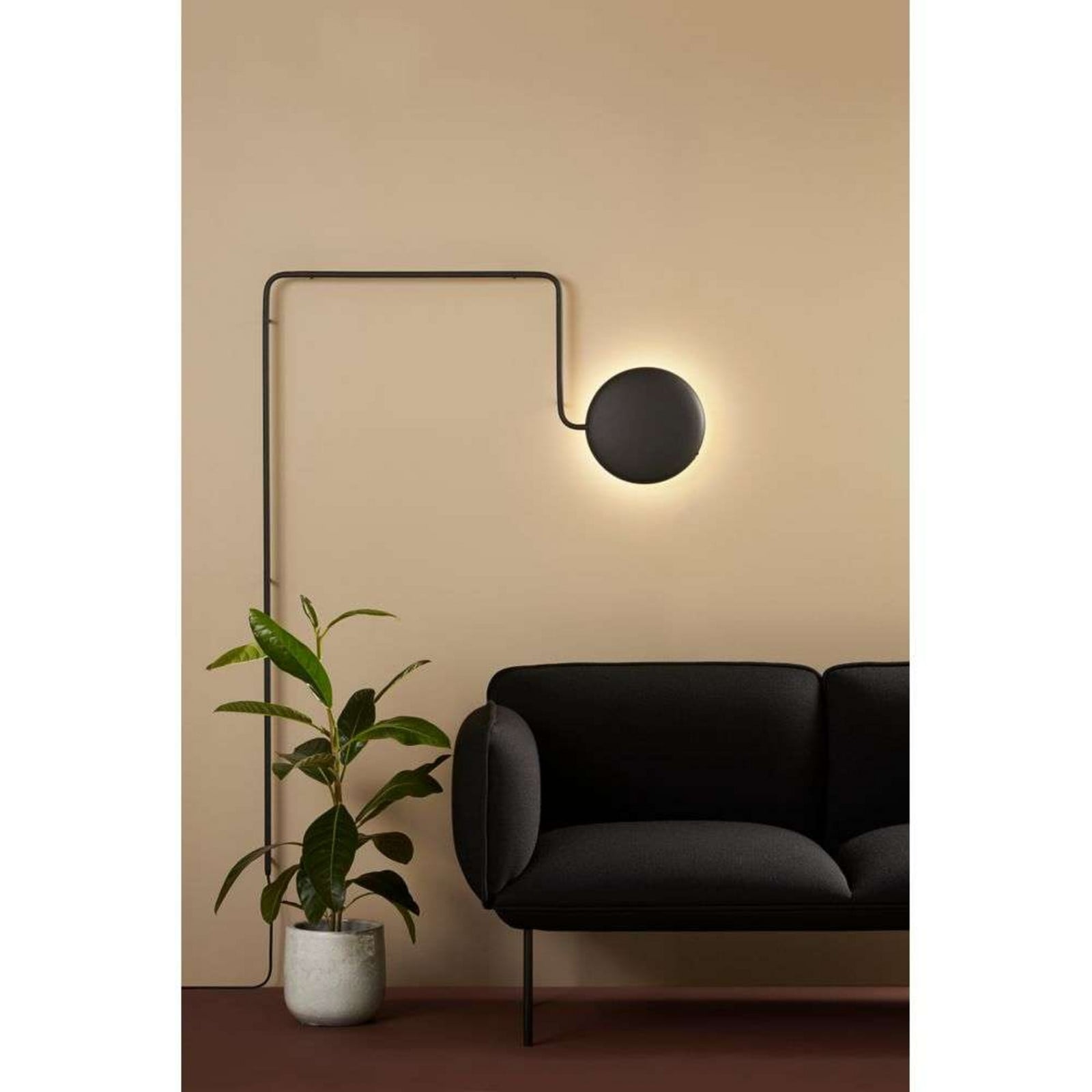 Mercury Wandleuchte Black Woud - Wohnzimmer - Metall