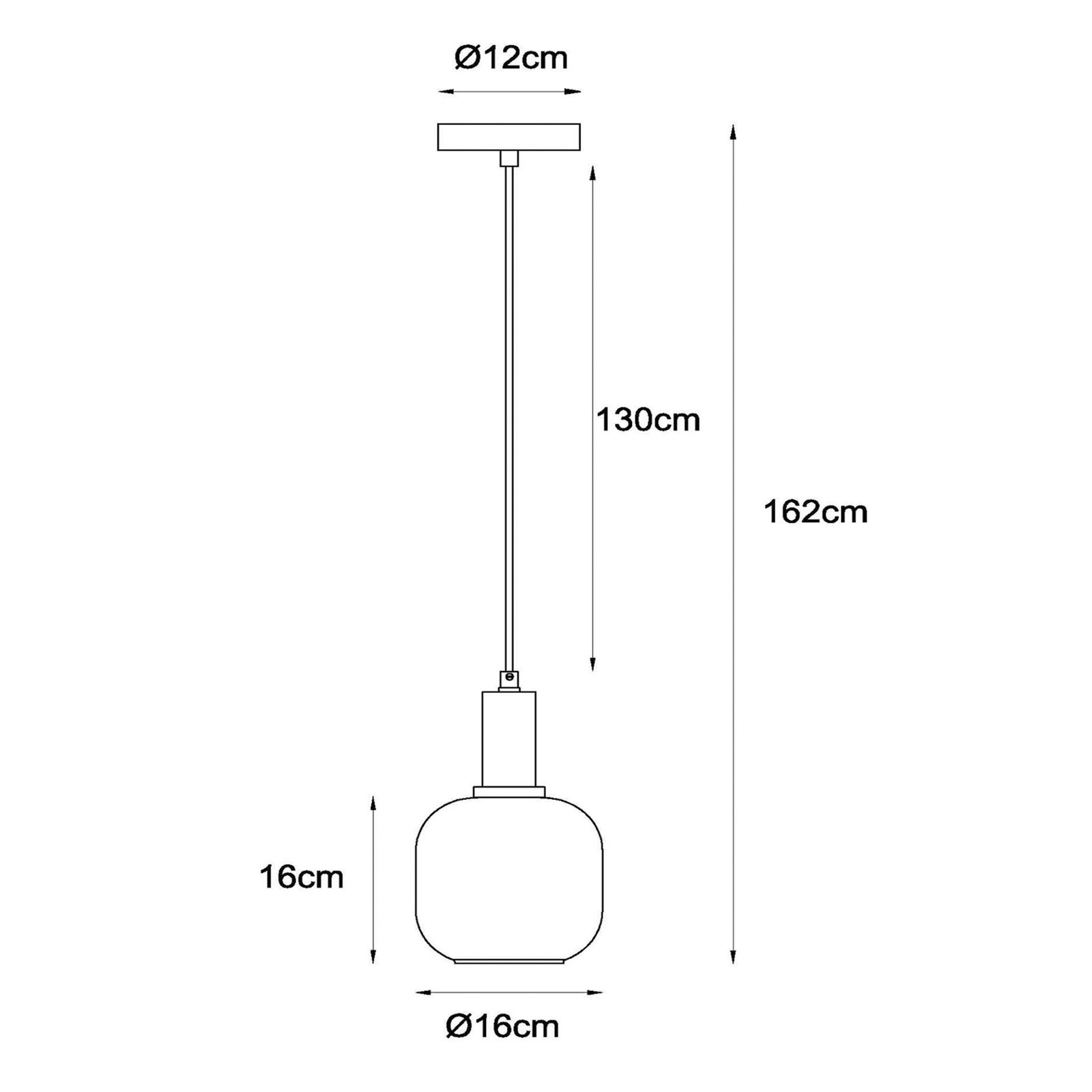 Suspension Joanet, Ø 16 cm, à 1 lampe, verre, noir