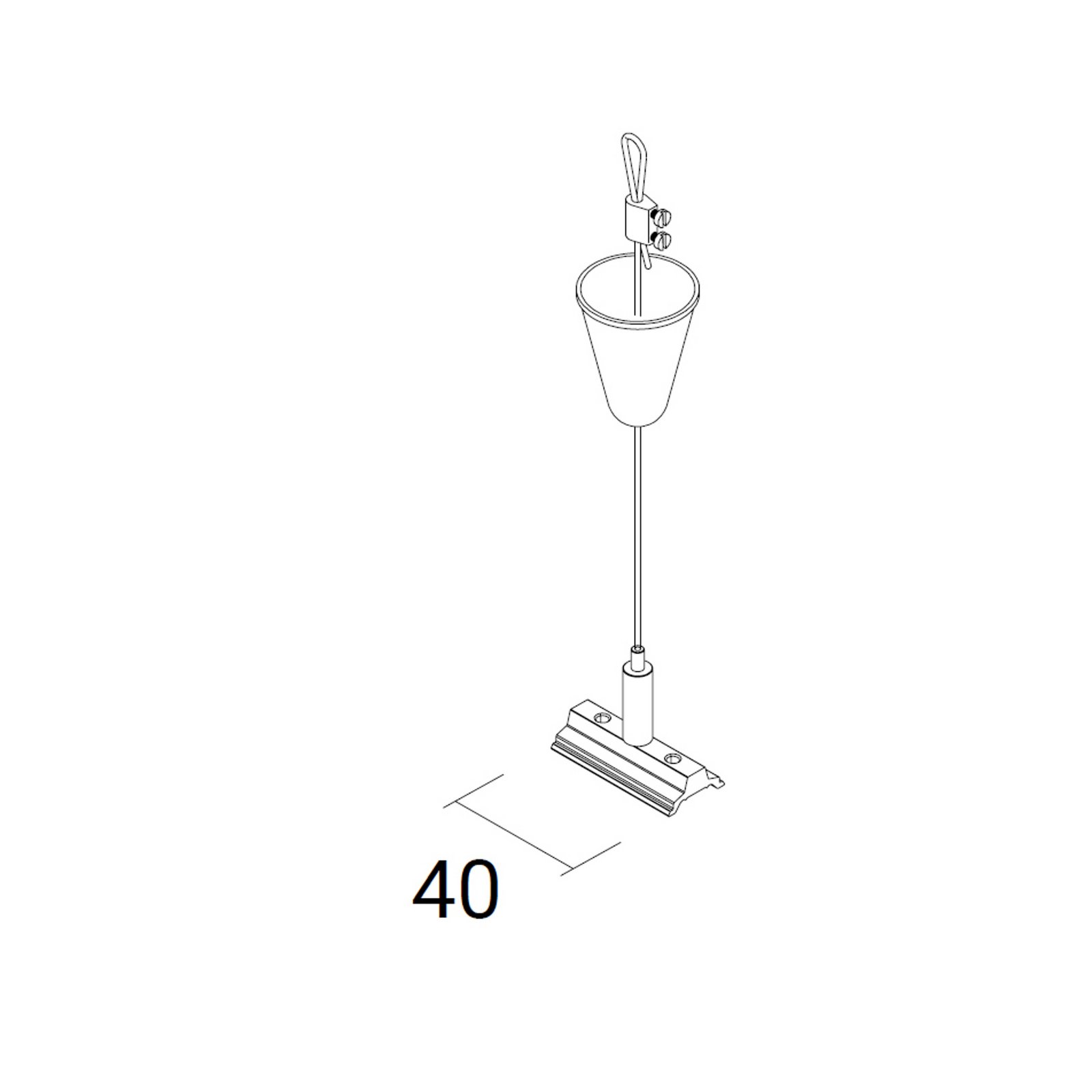 Ivela suspension system SQUARE 48 V black, locking mechanism, pendant 2 m