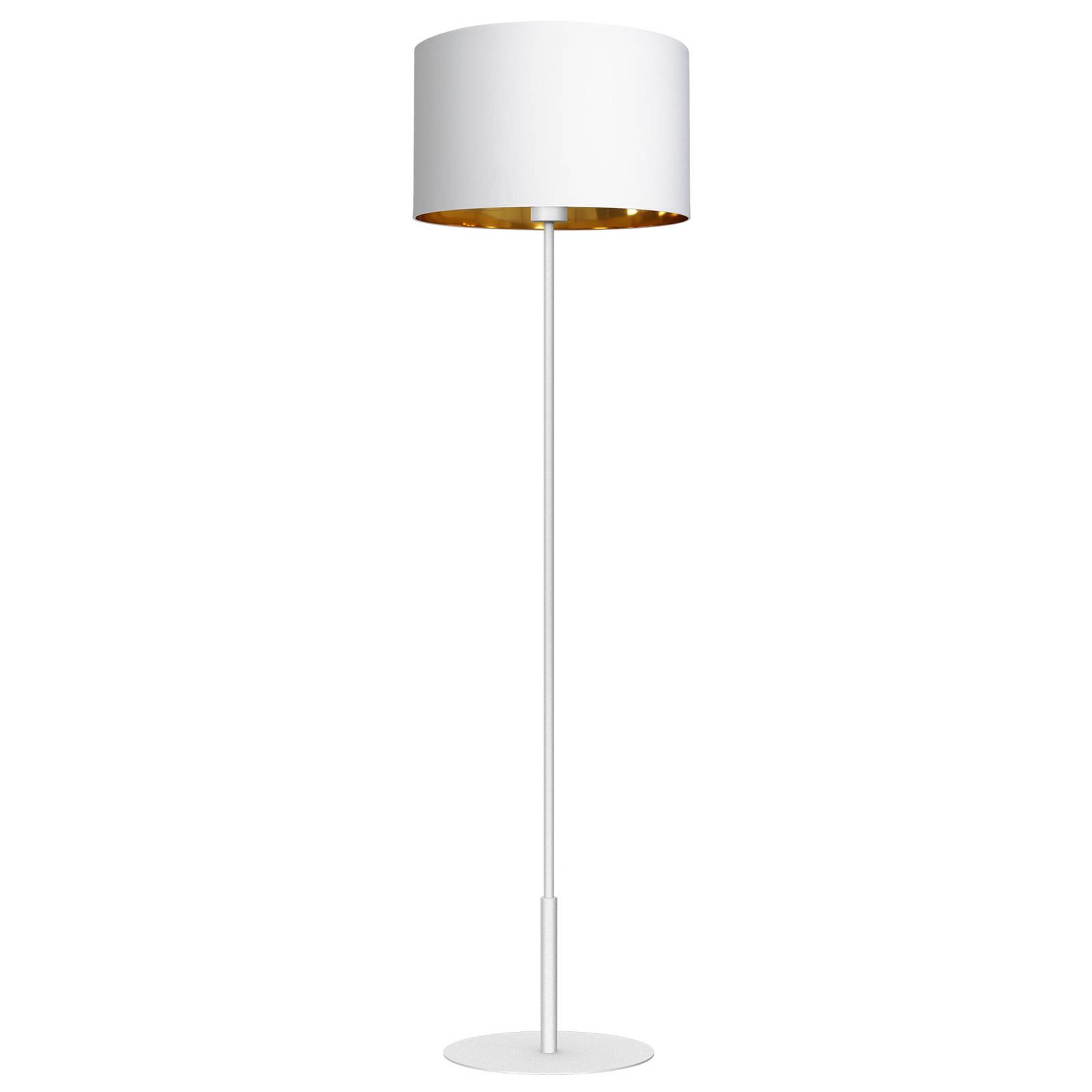 Luminex Lampadaire Soho cylindrique droit blanc/doré