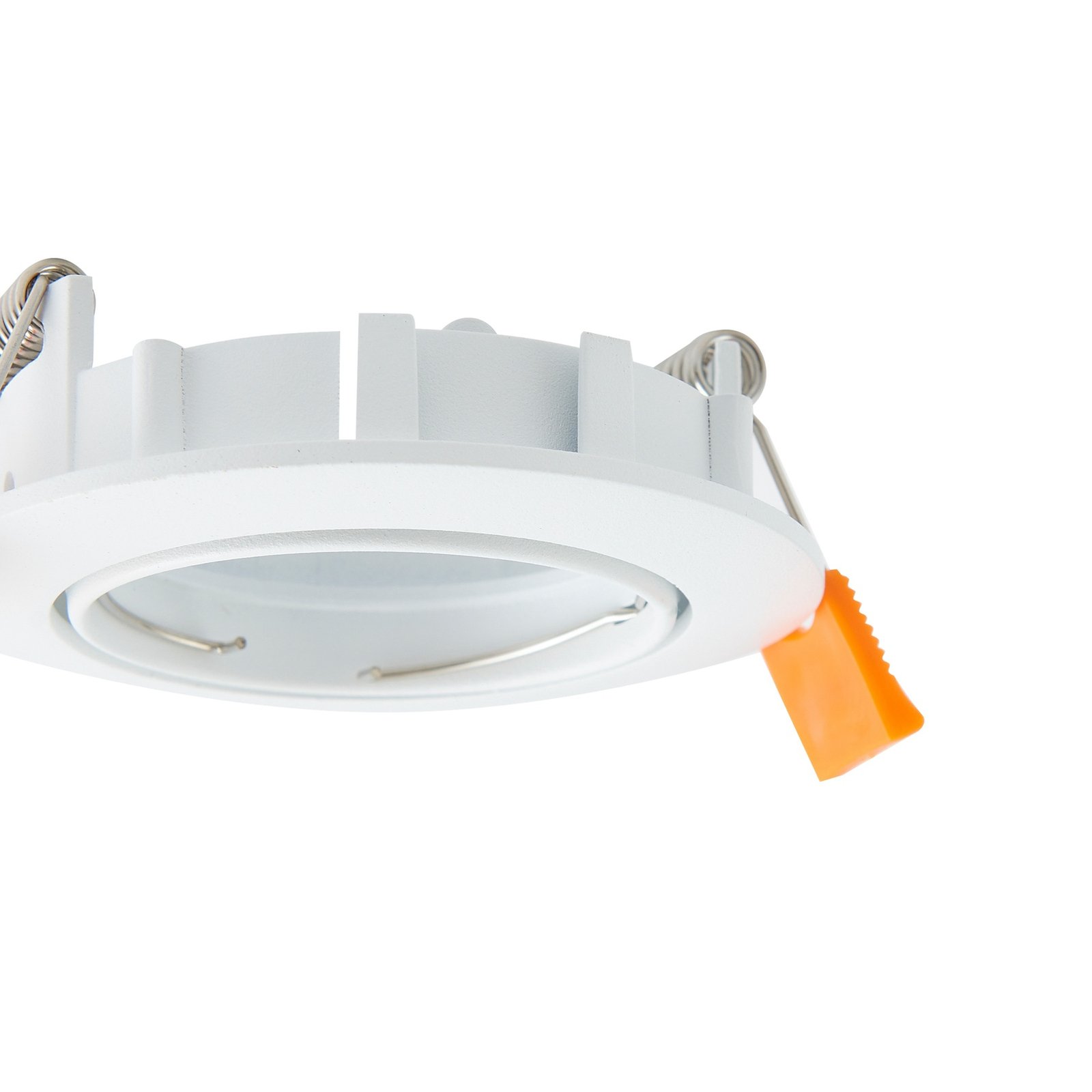 Prios plafond inbouwlamp Fibur, wit, aluminium, Ø 8,2 cm