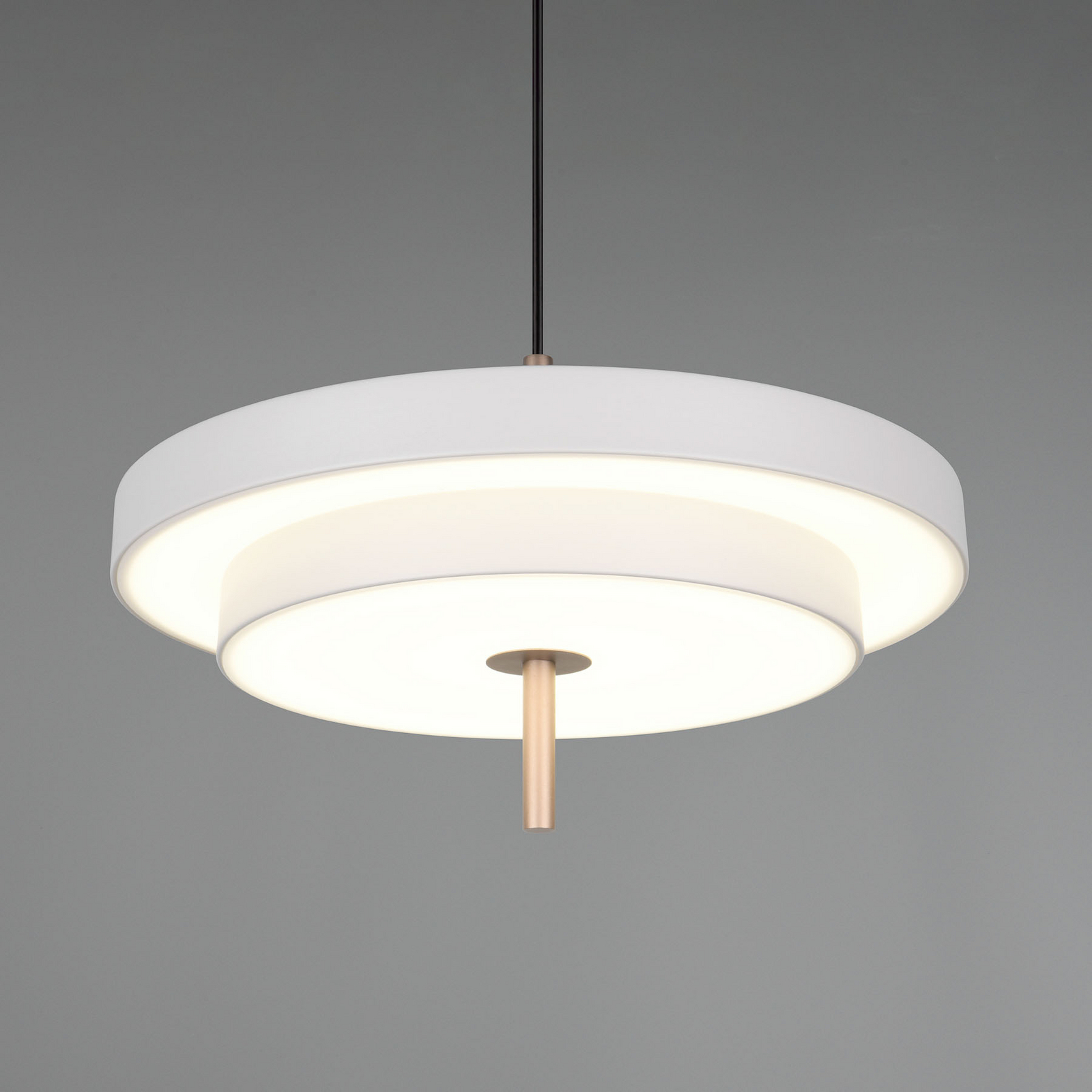 LED hanglamp Keaton, lichtgrijs, Ø 40 cm, metaal, CCT LED hanglamp Keaton, lichtgrijs, Ø 40 cm, metaal, CCT