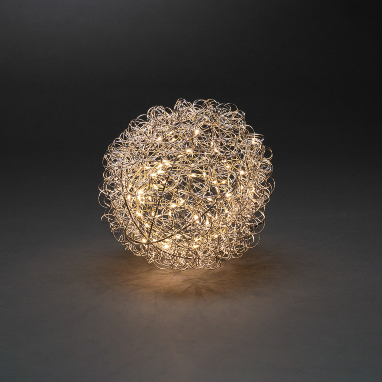LED decorative light wire ball, Ø 25cm, 80 LEDs