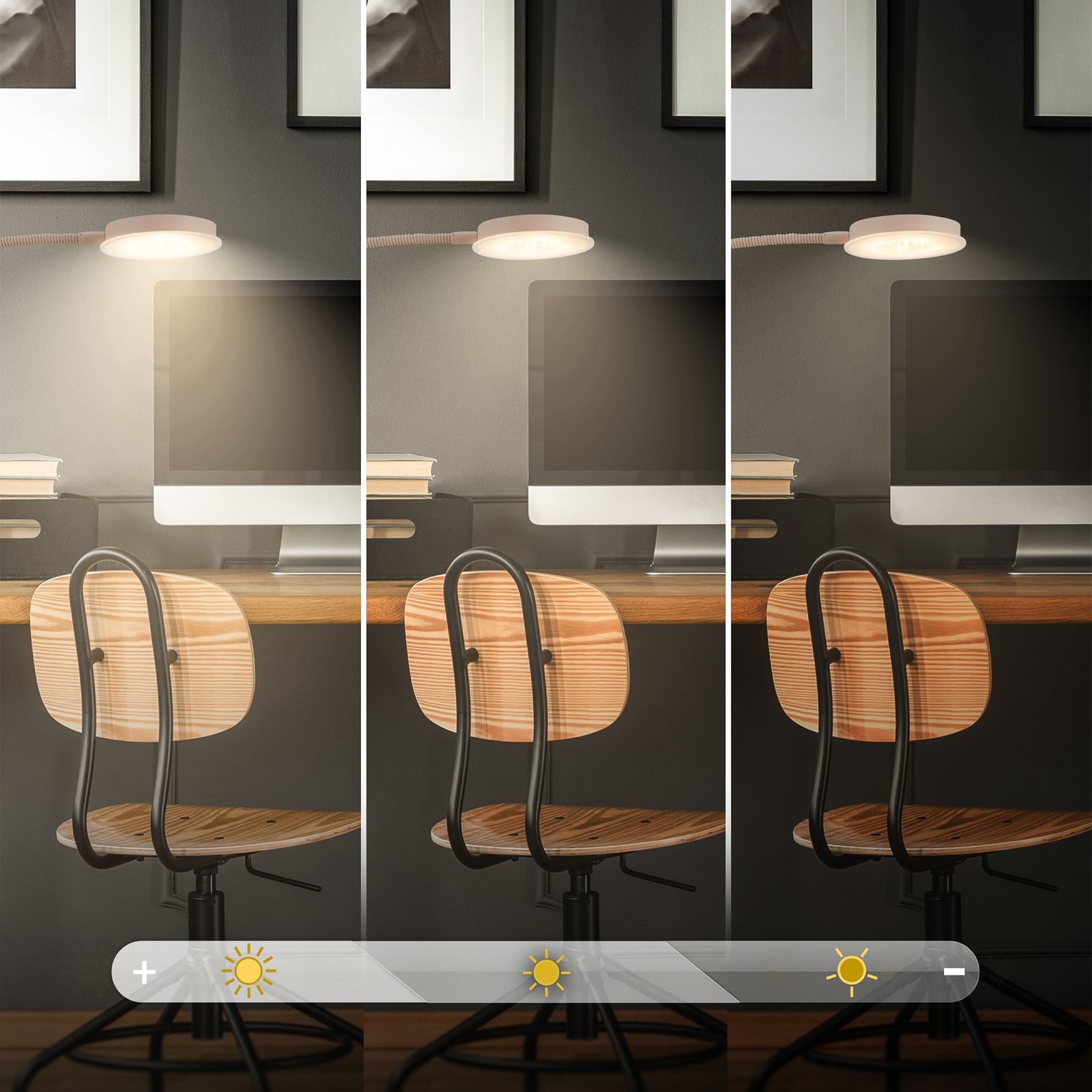 LED stāvlampa Megg, smilškrāsā, metāla, 3000 K, pieskārienu dimmeris