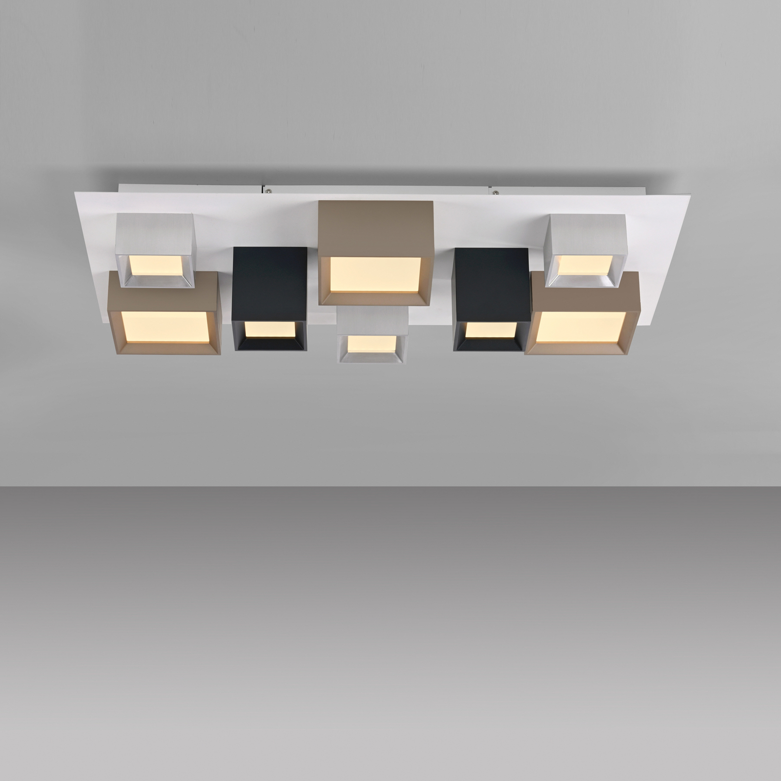 LED-stropna svetilka PURE Manhatten, večbarvna, 8-žarilna, CCT